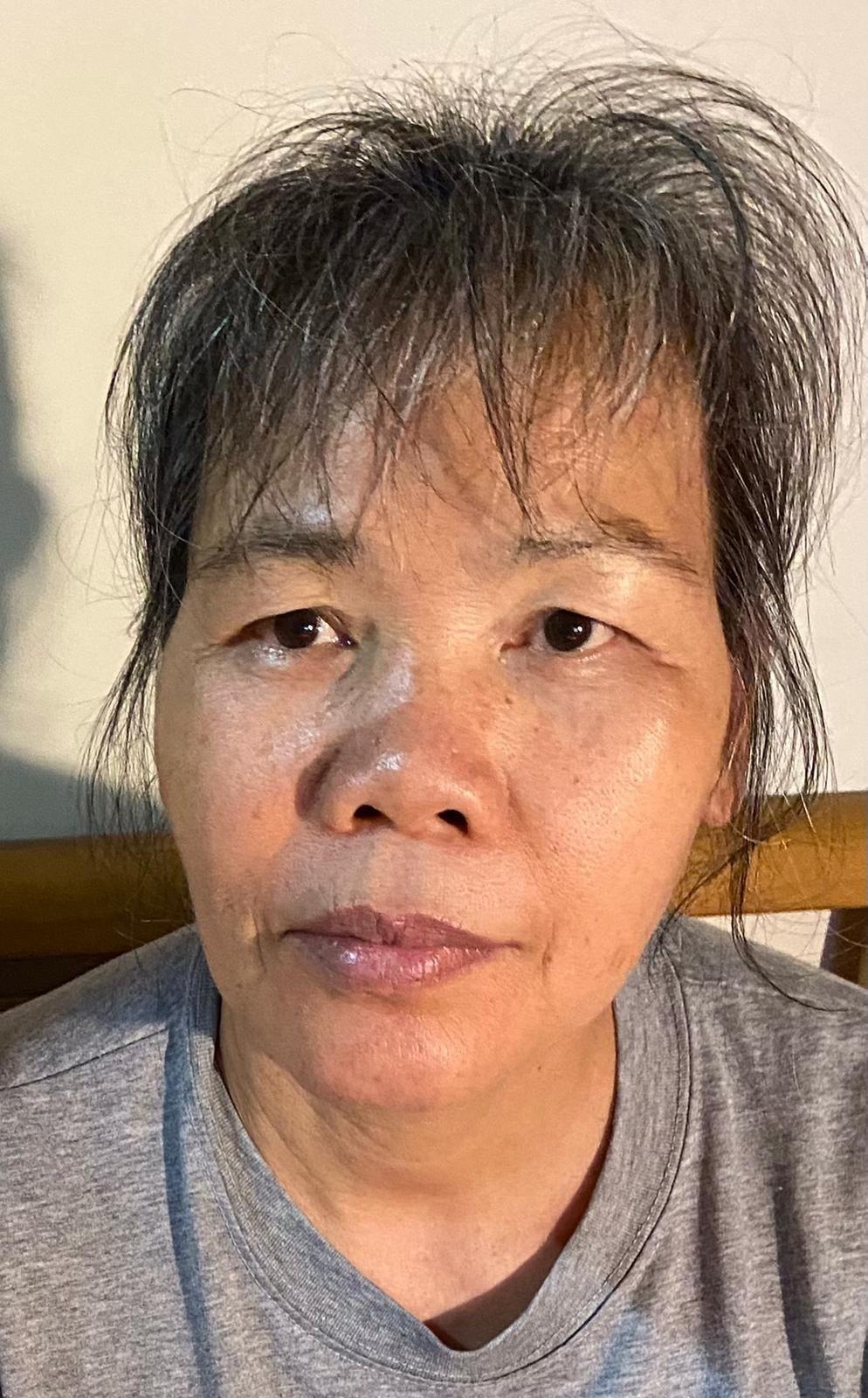 Chan Sau-fa, aged 59, is about 1.64 metres tall, 63 kilograms in weight and of medium build. She has a long face with yellow complexion and black-grey hair in shoulder length.