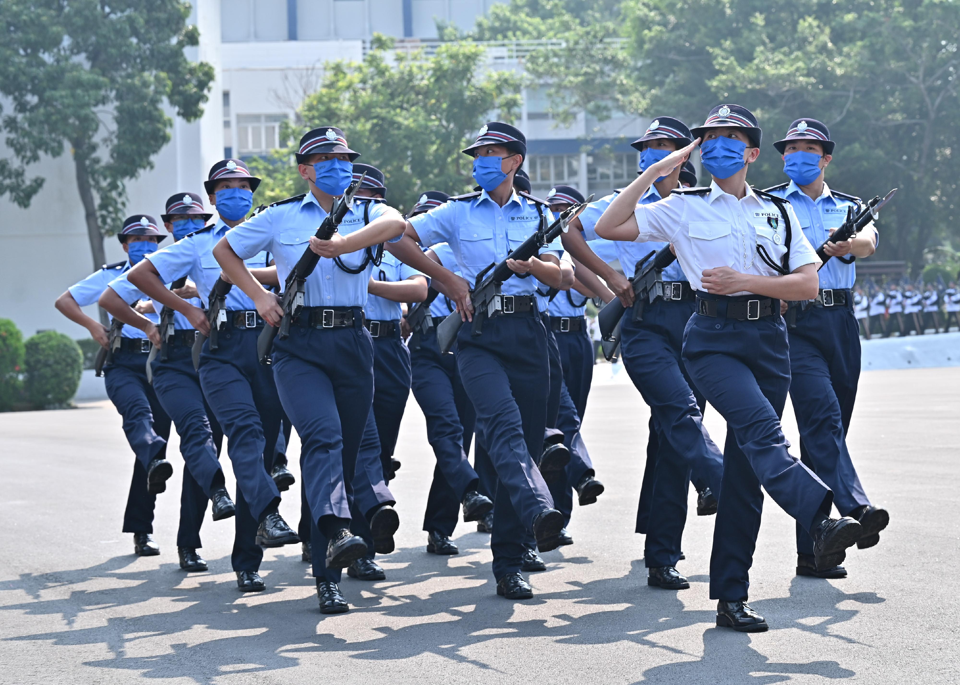Police hold a passing-out parade at the Hong Kong Police College today (September 17).