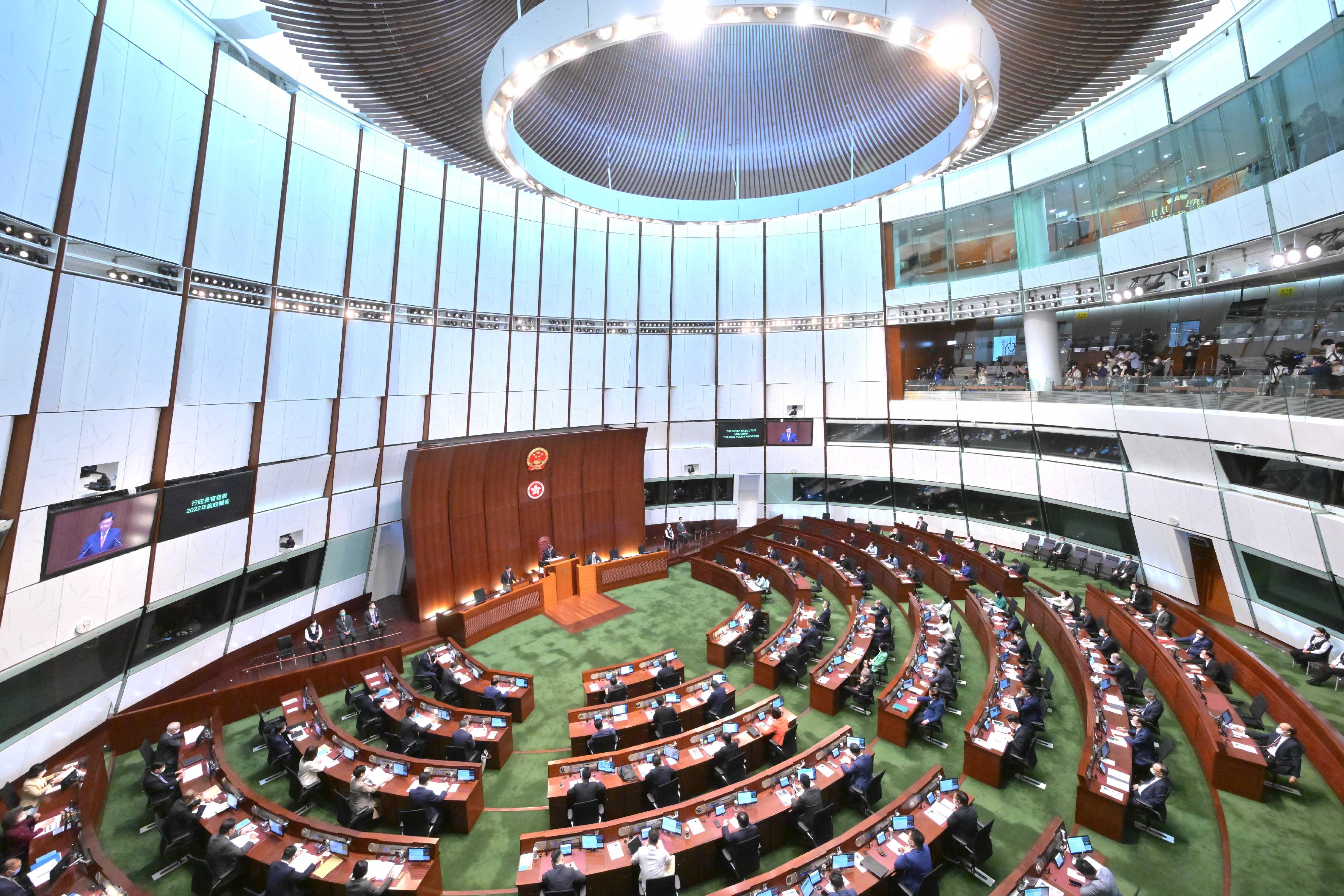 The Chief Executive, Mr John Lee, releases "The Chief Executive's 2022 Policy Address" at the Legislative Council today (October 19).