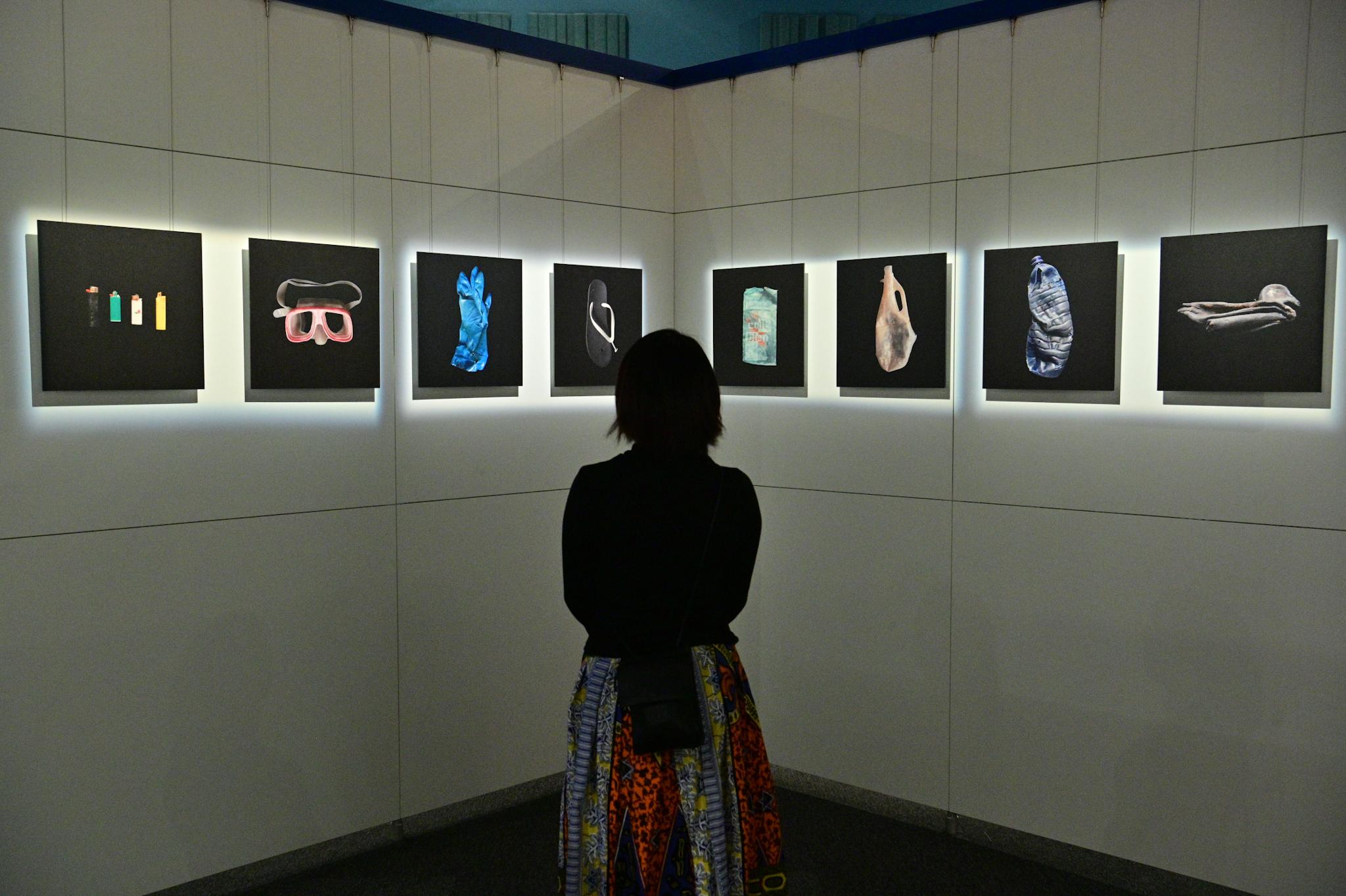 「法國科學節：［生物］多樣性」焦點項目「看見看不見」展覽明日（十一月十一日）起至十一月二十七日在香港科學館舉行。圖示由藝術家和科學家拍攝的微塑膠照片，展示浮游生物對生物運作的重要性。