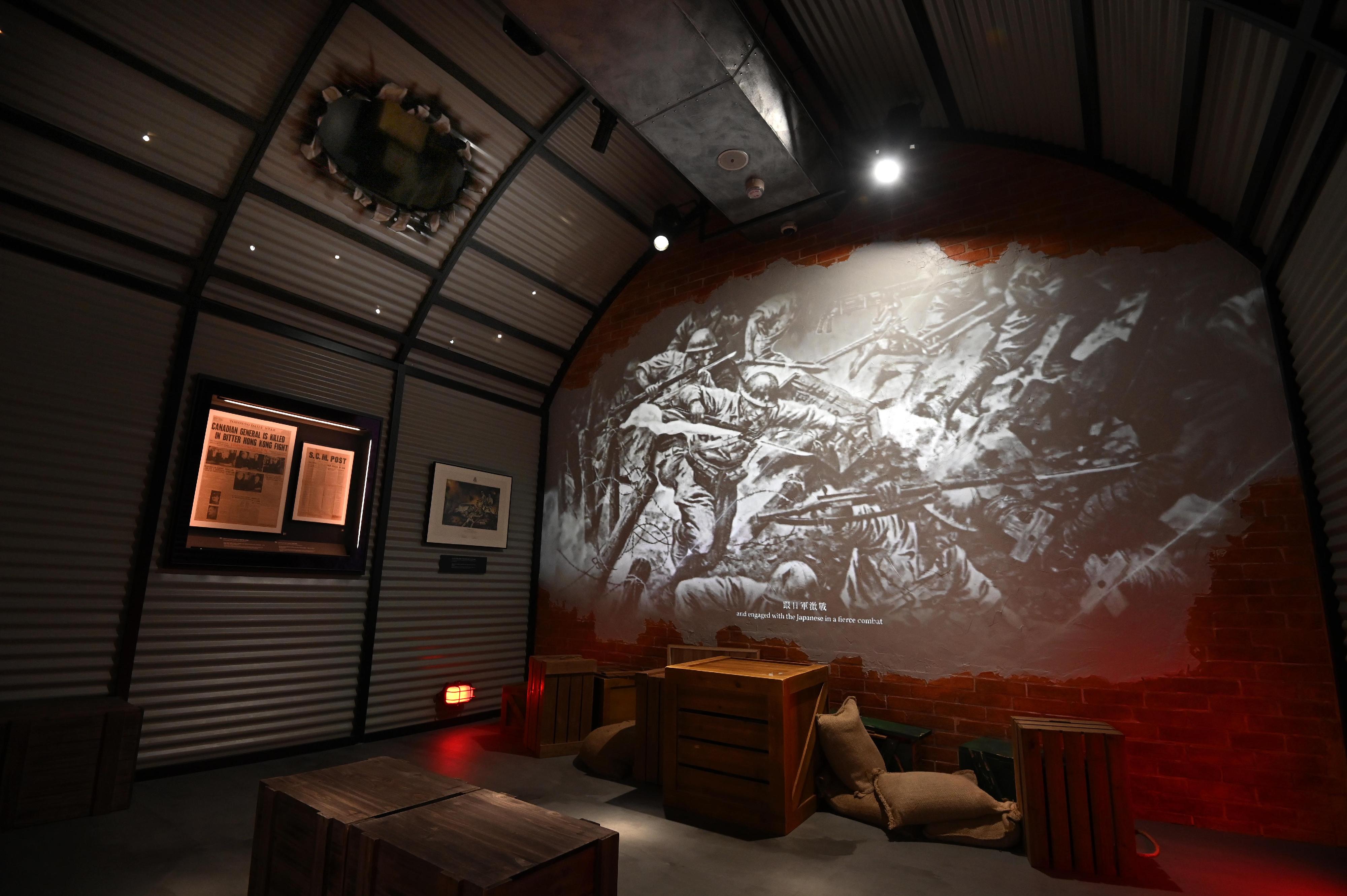The Hong Kong Museum of Coastal Defence will reopen to the public from tomorrow (November 24) and bring forward a new permanent exhibition, "The Story of Hong Kong Coastal Defence". Picture shows immersive videos in the "Japanese Invasion of Hong Kong" gallery, enabling visitors to feel the intense situation of the Battle of Hong Kong.