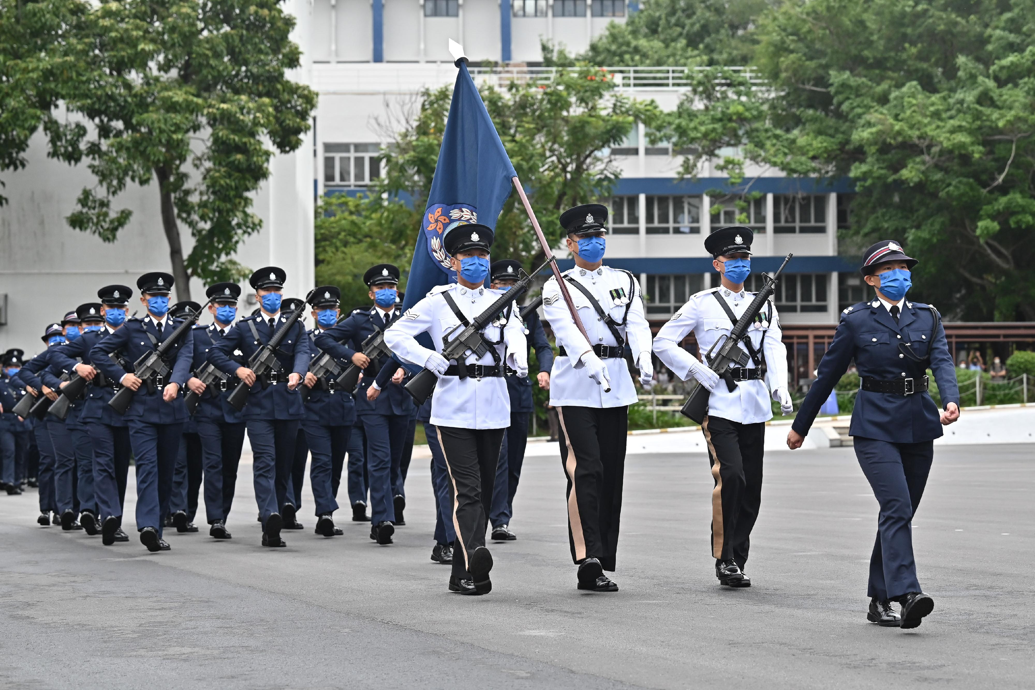 Police hold a passing-out parade at the Hong Kong Police College today (November 26). 