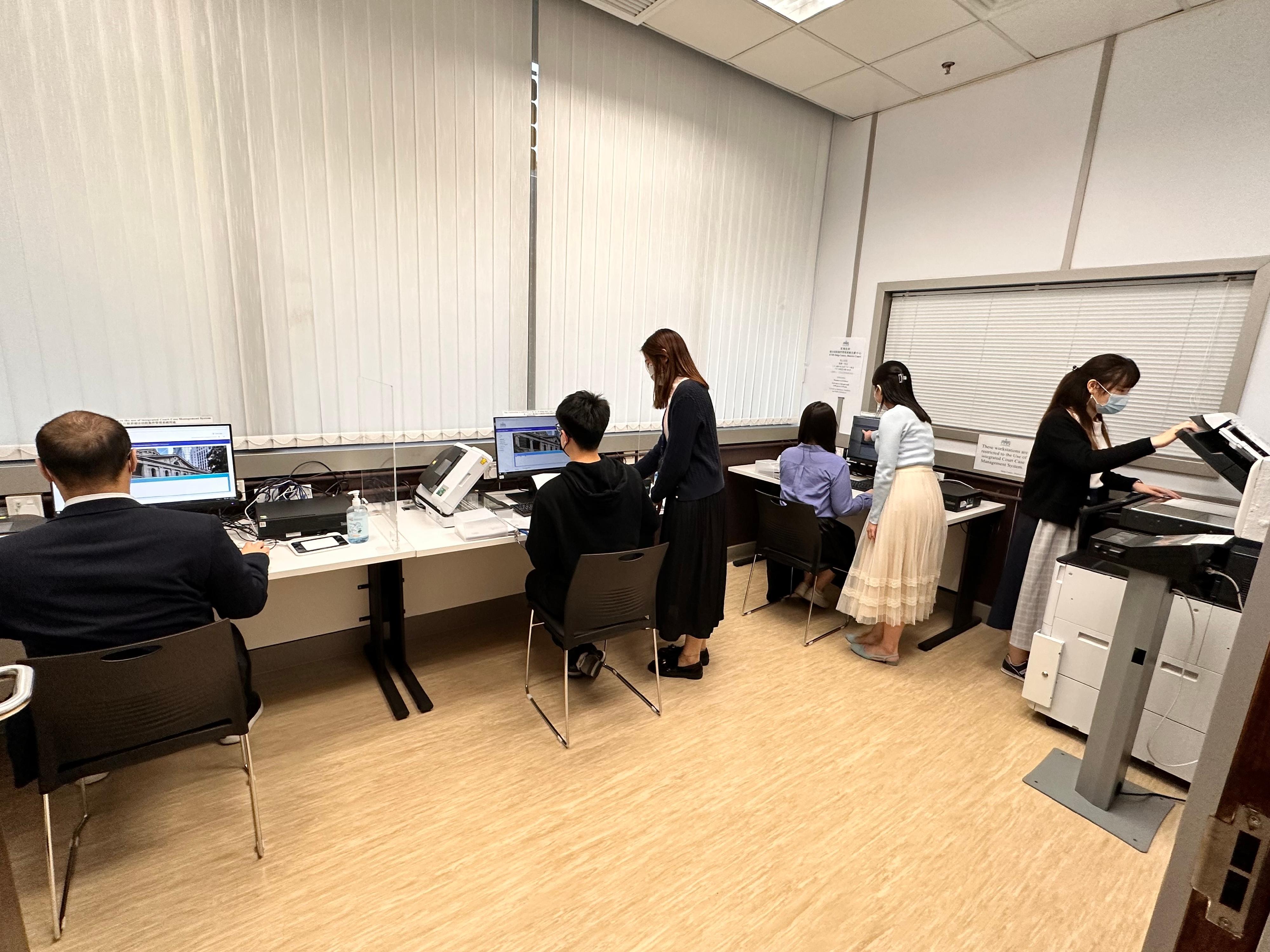 Apart from establishing telephone hotlines and email address for handling enquiries from users, the Judiciary has also set up an iCMS Help Centre on 5/F, Wanchai Tower to assist court users in using electronic filing services through the system.