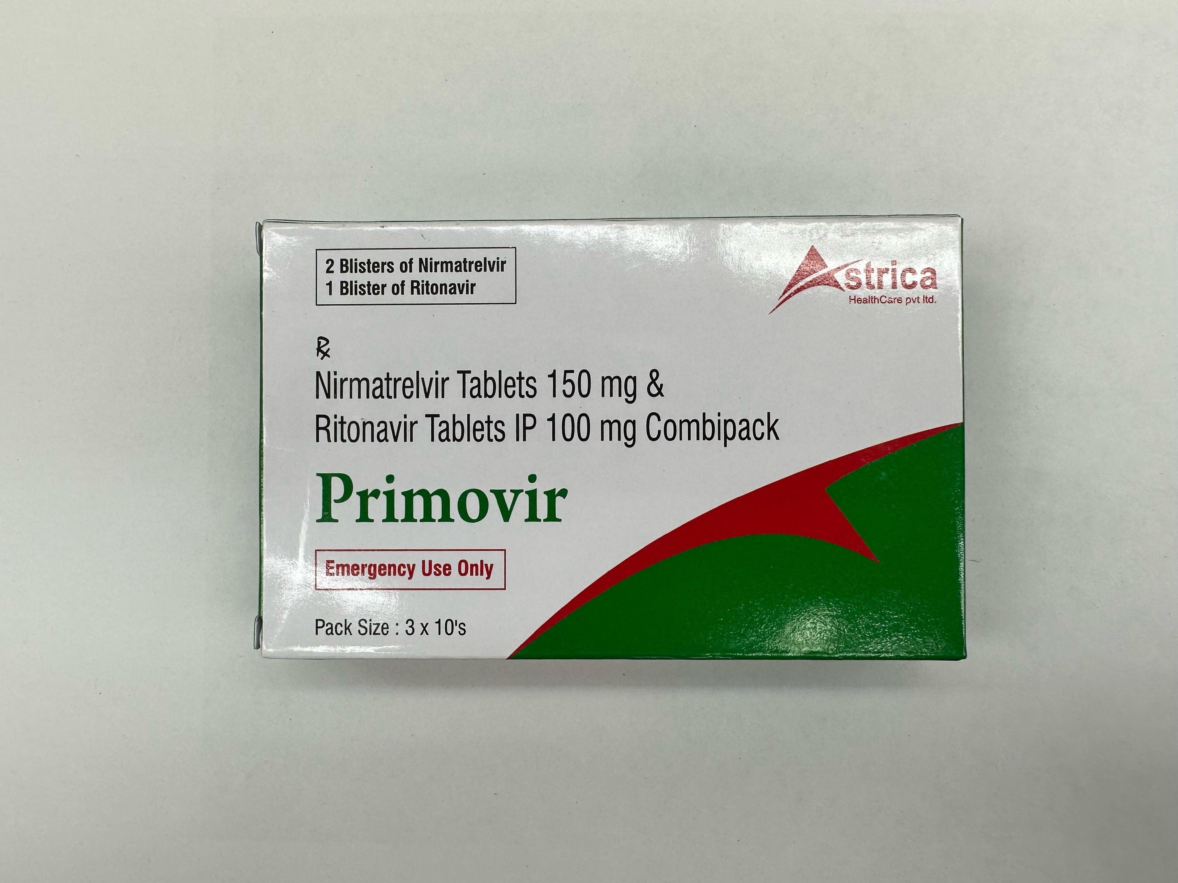 The Department of Health and the Police today (January 7) continued the joint operation against the illegal sale of COVID-19 oral drugs. During the operation, a suspected unregistered pharmaceutical product named "Primovir" was found to be sold at a drugstore in Yuen Long, and a 34-year-old man was arrested. Photo shows the product involved.