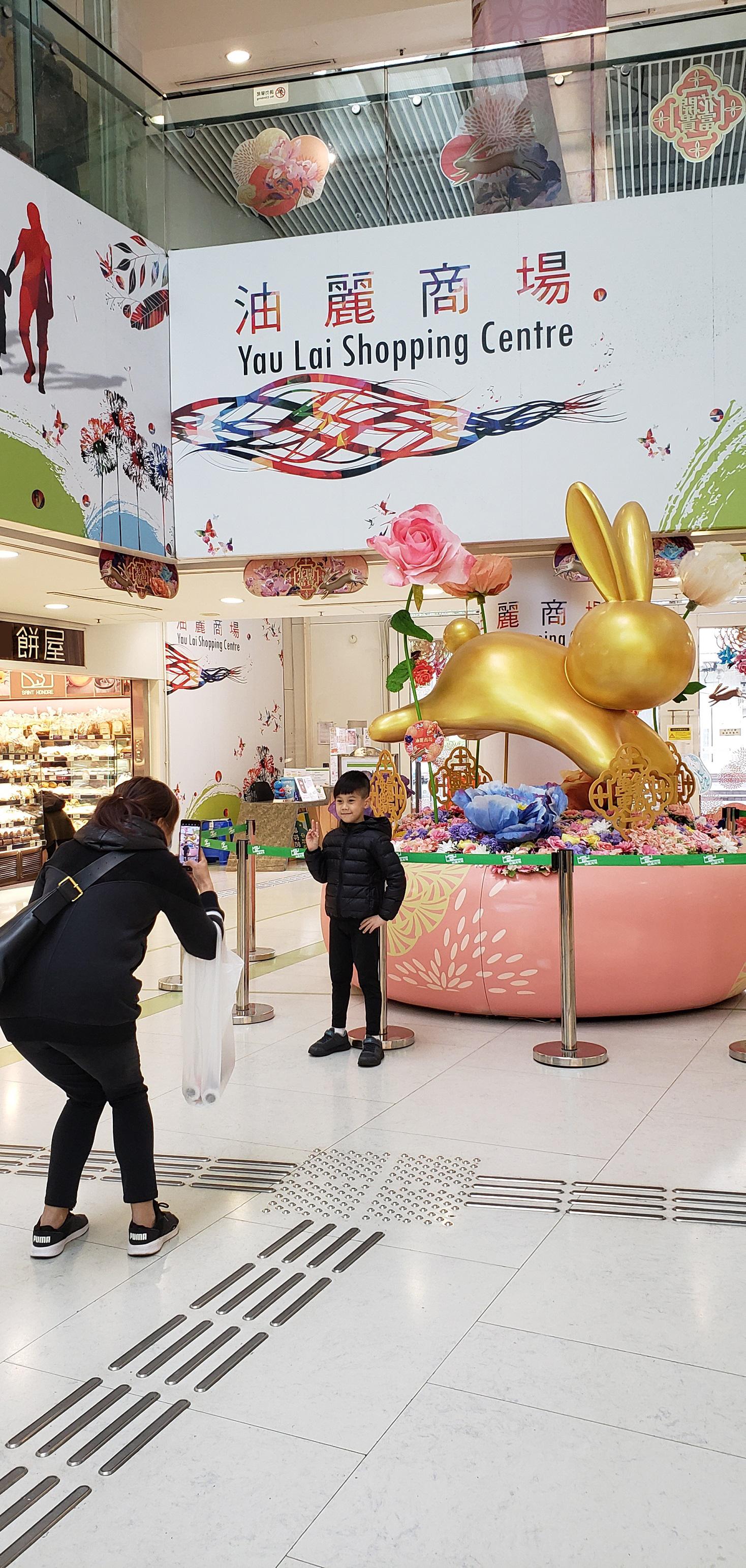 The Hong Kong Housing Authority has put up festive new year decorations at Yau Lai Shopping Centre, Yau Tong, to bring customers and members of the public good vibes for the Lunar New Year as well as provide them with photo-shooting spots.