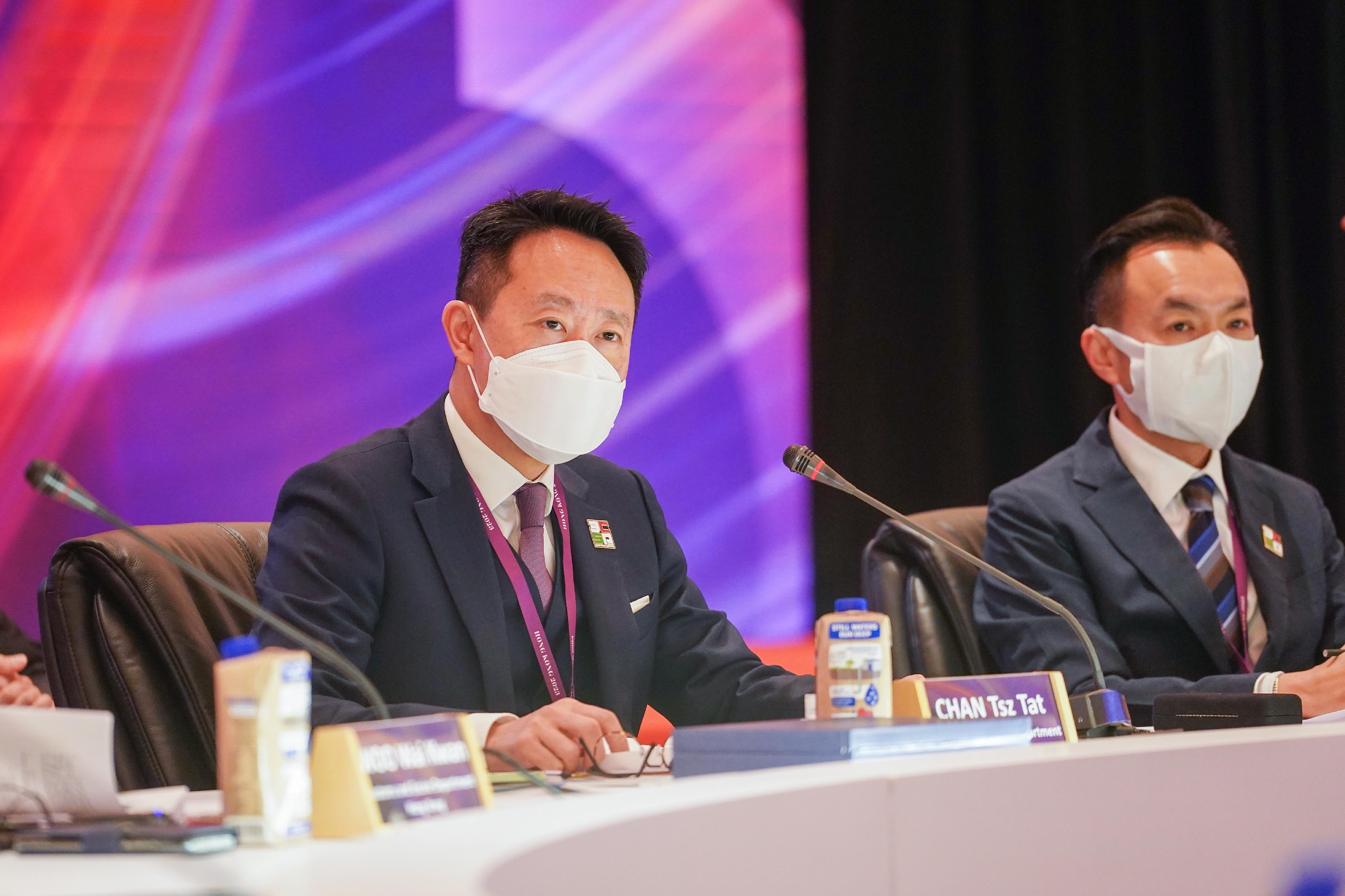 香港海關副關長（管制及執法）陳子達二月十五日在香港海關舉辦的「第六屆三國五地年度會議」致開幕辭。