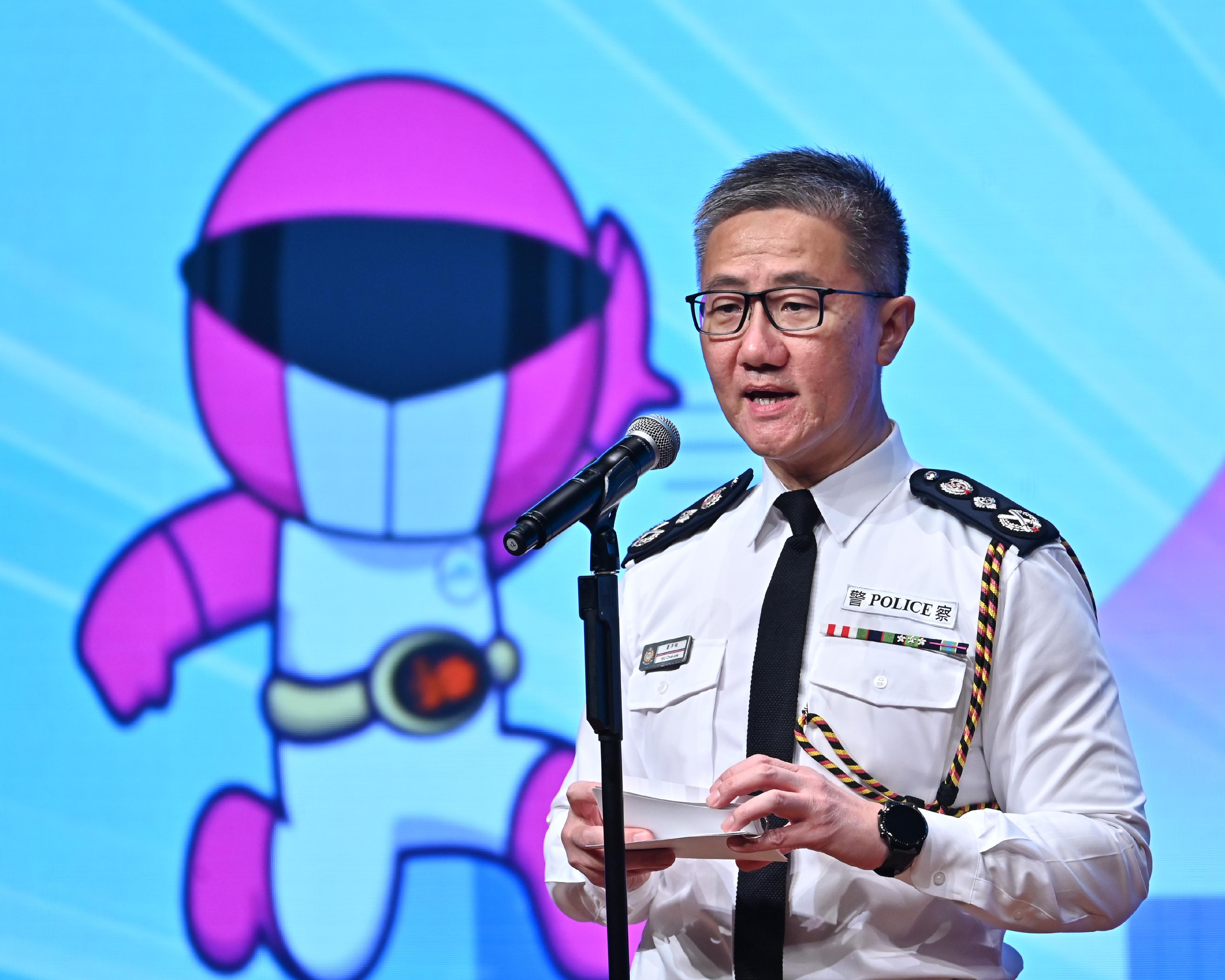 The Good Citizen Award 2022 cum 50th Anniversary Presentation Ceremony was held today (February 26). Picture shows the Commissioner of Police, Mr Siu Chak-yee, addressing at the ceremony. 