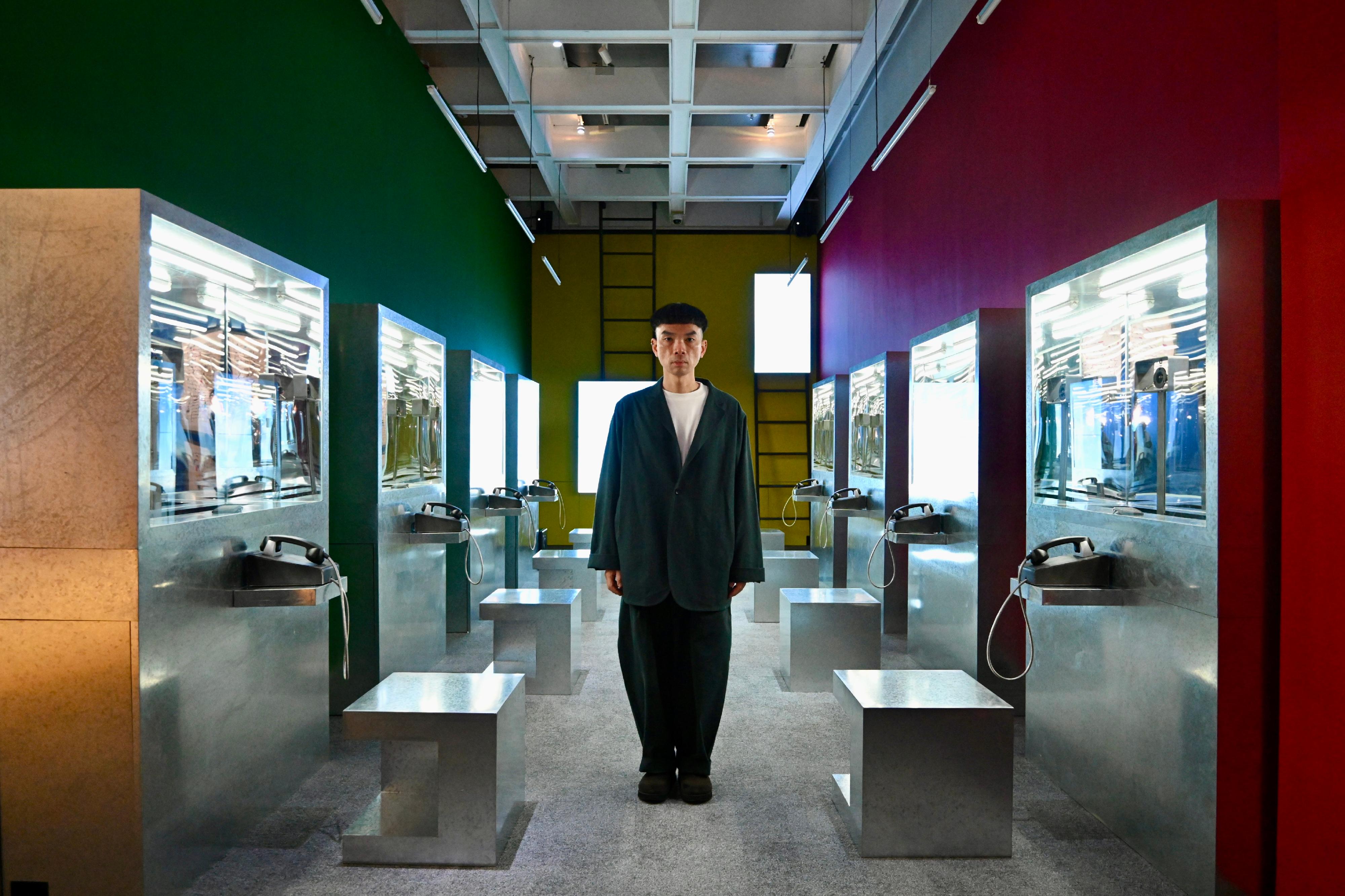 "The Hong Kong Jockey Club Series: Joan Miró — The Poetry of Everyday Life" exhibition will be held at the Hong Kong Museum of Art starting from tomorrow (March 3). Picture shows Hong Kong new media artist GayBird and his artwork, "Bird Code", which complements the exhibition with a unique Hong Kong viewpoint.