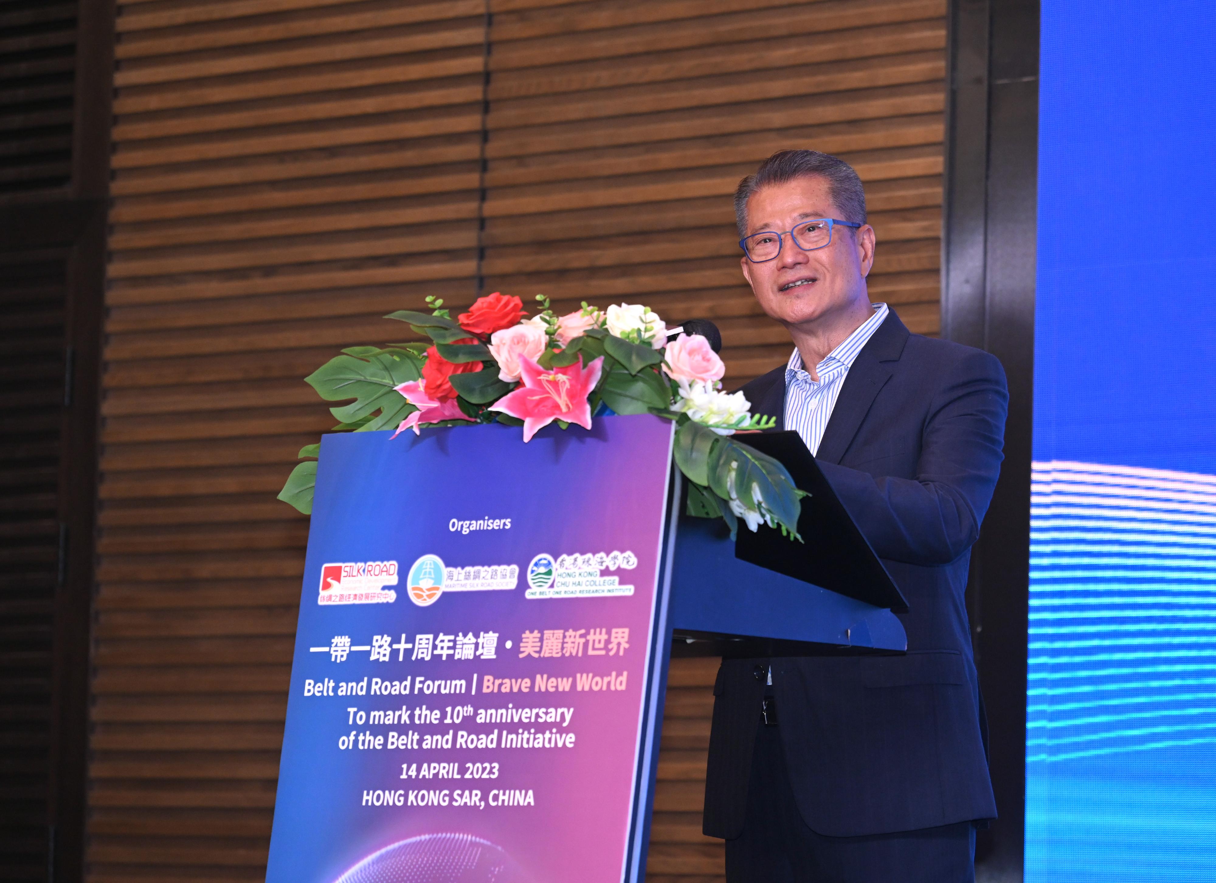 The Financial Secretary, Mr Paul Chan, spoke at the Belt and Road Forum – "Brave New World" today (April 14).