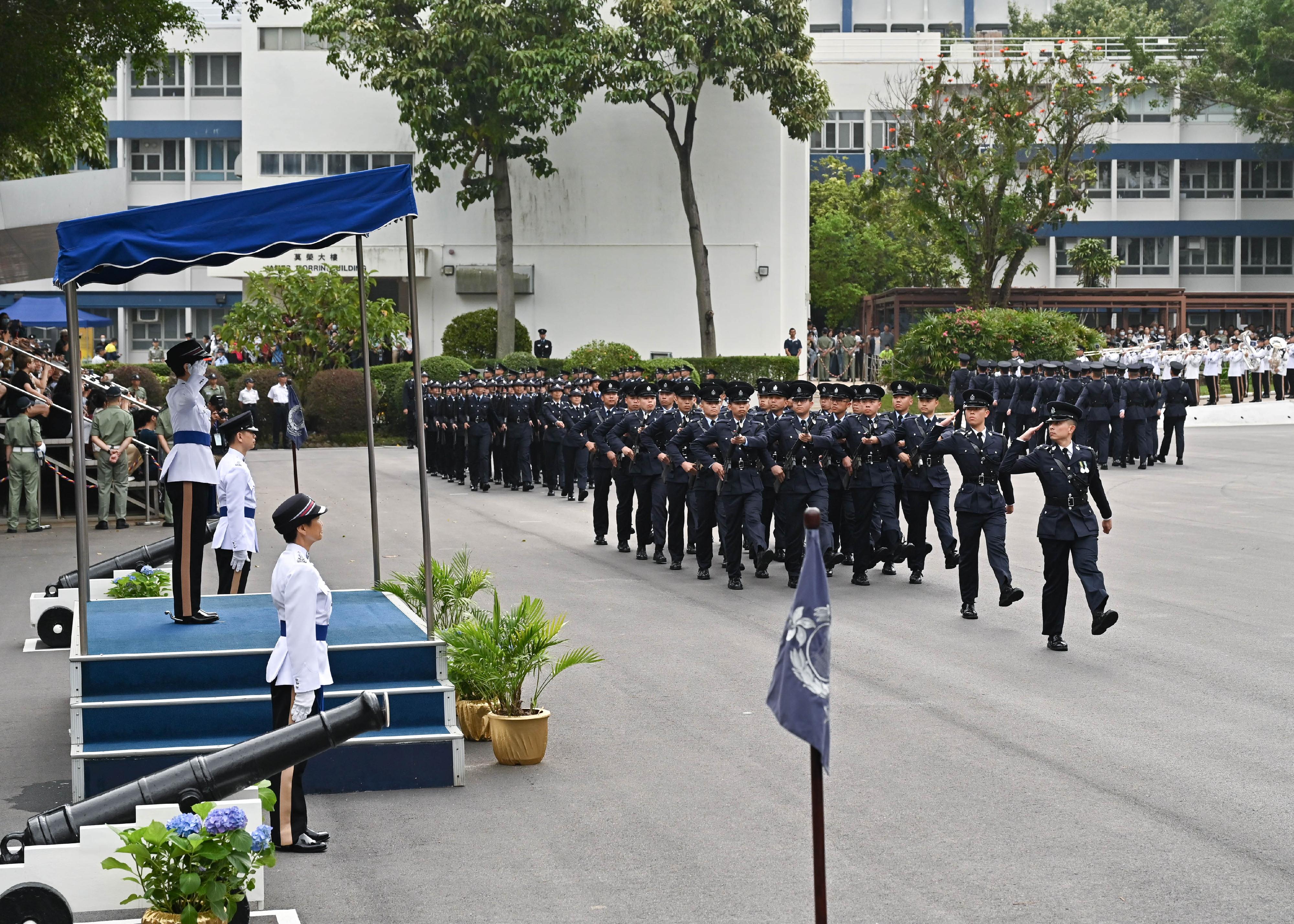 The Deputy Commissioner (National Security), Ms Lau Chi-wai, today (April 22) attends the passing-out parade held at the Hong Kong Police College.