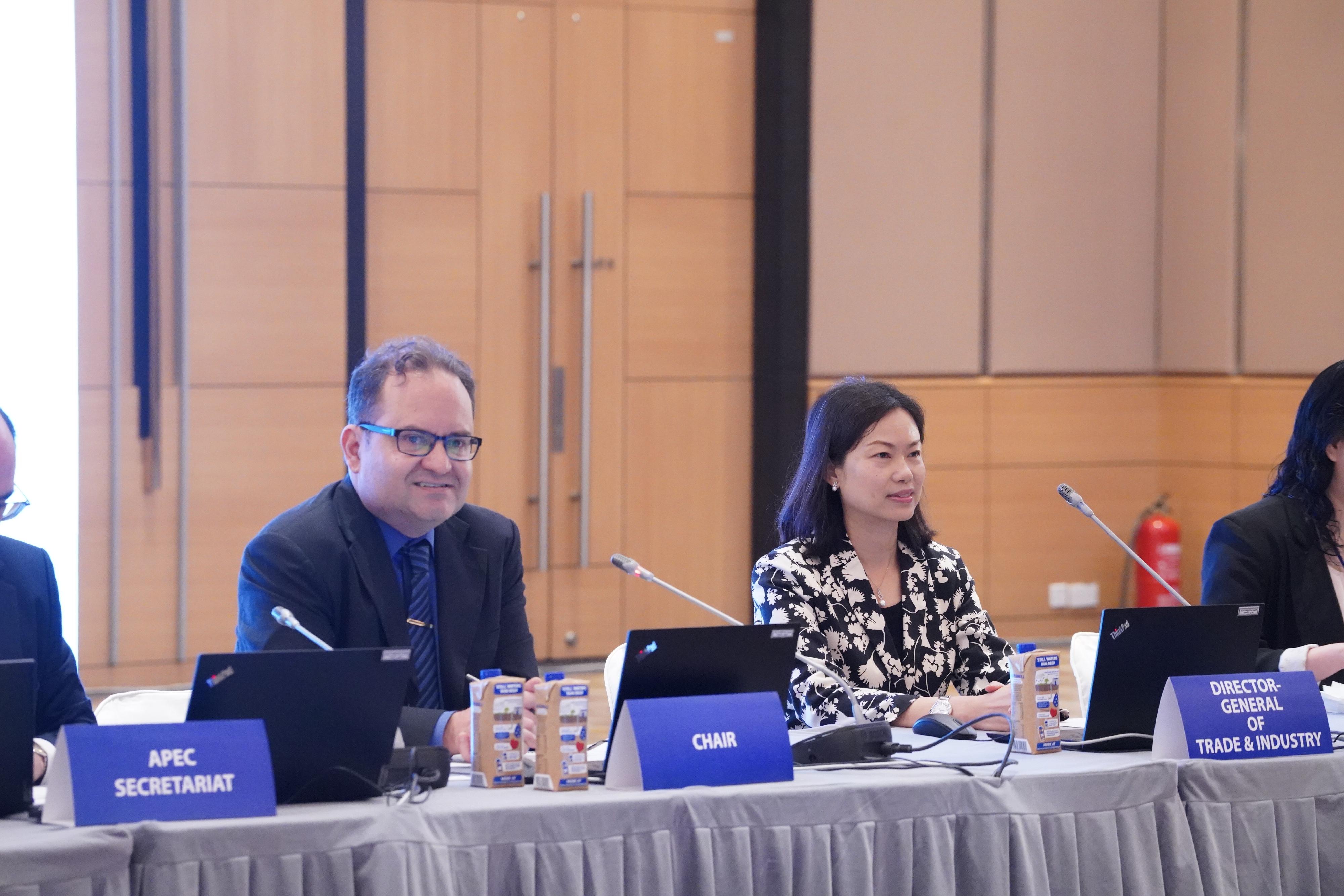 The Director-General of Trade and Industry, Ms Maggie Wong (right), attended the 55th Asia-Pacific Economic Cooperation Small and Medium Enterprises Working Group meeting on May 4.