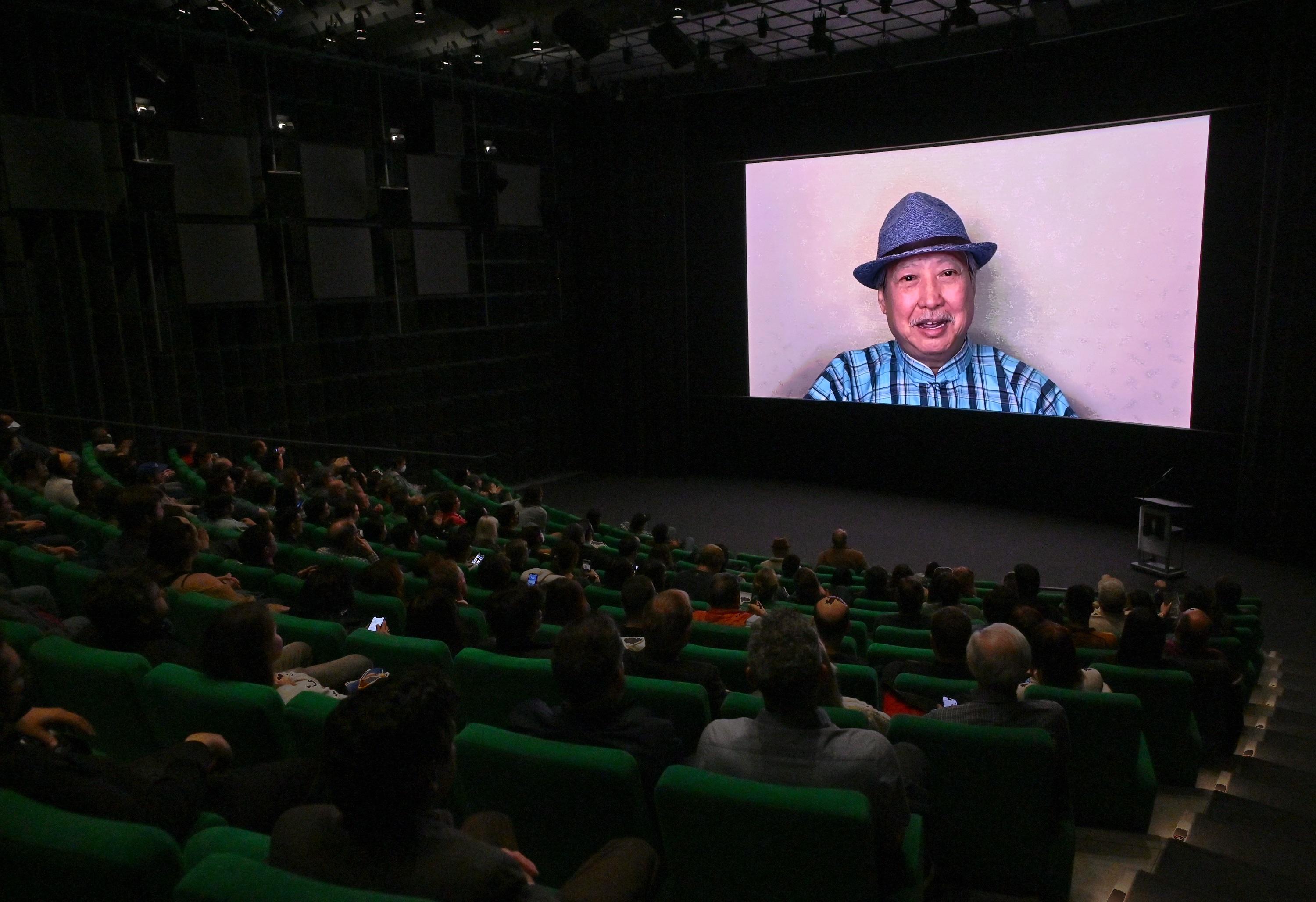 The Hong Kong Economic and Trade Office in San Francisco is supporting the “Sammo Hung: From Stuntman to Star” film series currently screening at the Academy Museum of Motion Pictures in Los Angeles from May 5 to 27 (Los Angeles time). Photo shows Hung delivering a pre-recorded speech at the opening screening of “The Millionaires' Express” with “Pedicab Driver” on May 5 (Los Angeles time).