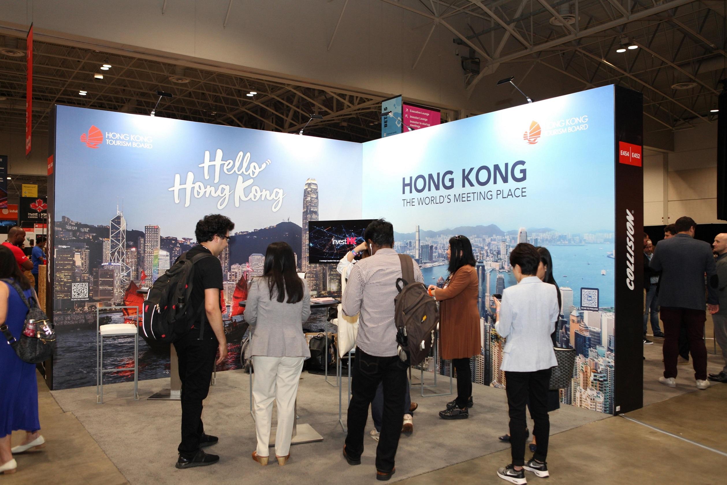 Supported by the Hong Kong Economic and Trade Office (Toronto), the Hong Kong Trade Development Council, Invest Hong Kong and StartmeupHK, a booth by the Hong Kong Tourism Board was set up at Collision 2023 to attract I&T entrepreneurs, investors and professionals to learn more about Hong Kong.
