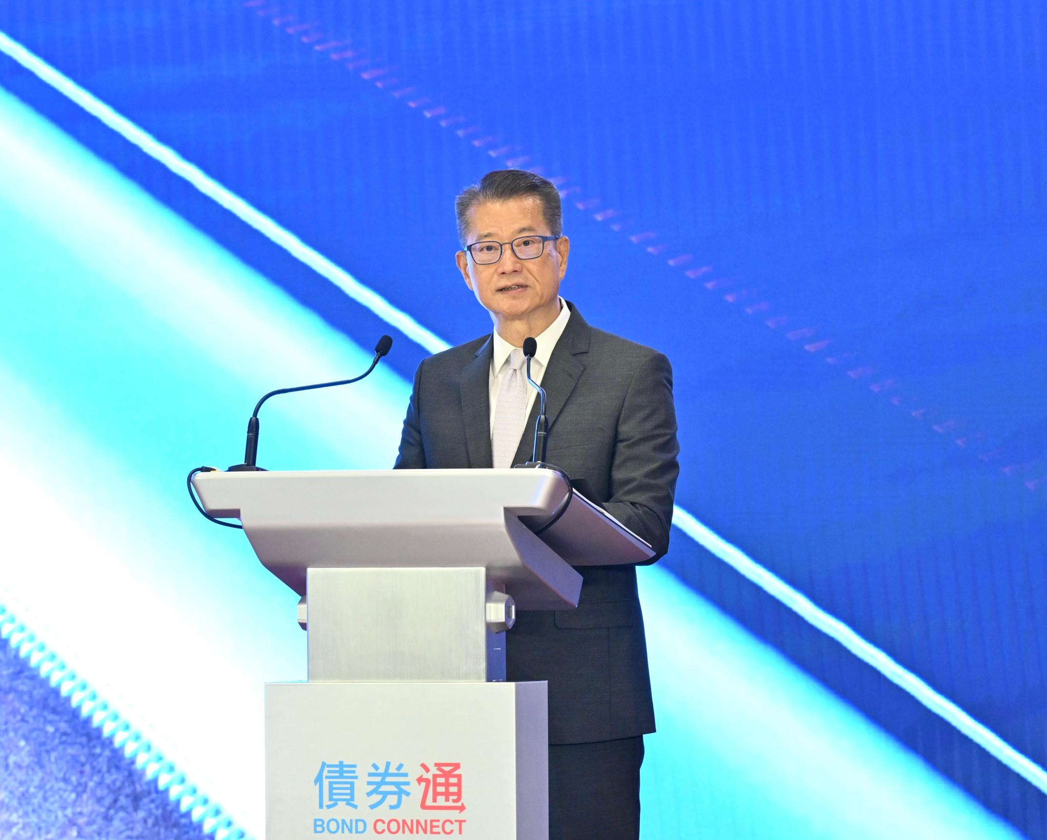 财政司司长陈茂波今日（七月四日）在债券通周年论坛2023致辞。