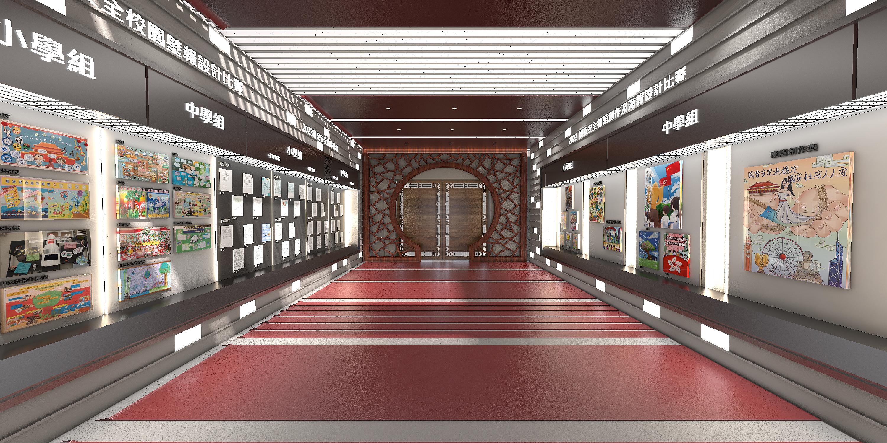 適逢《香港國安法》實施三周年，保安局今日（七月五日）推出以香港故宮文化博物館為虛擬場景的《香港國安法》網上虛擬展覽更新版。展覽廳七展示「2023年國家安全齊參與」計劃的得獎作品。