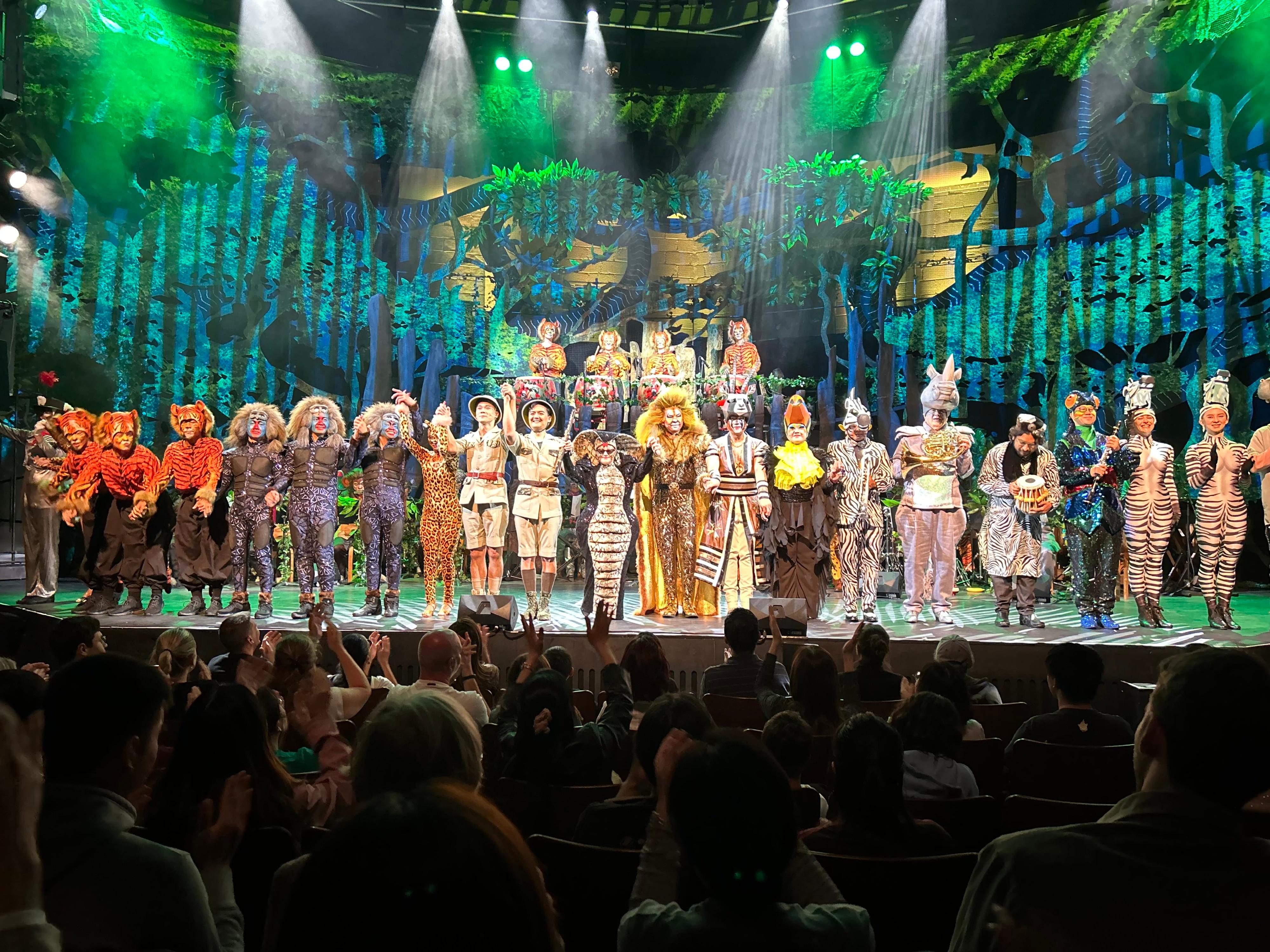 The Hong Kong Economic and Trade Office, London (London ETO) supported the UK premiere of WILD (The Musical), a captivating original production by the City Chamber Orchestra of Hong Kong (CCOHK), at the FUSE International festival at Rose Theatre, London on July 6 and 7 (London time). Photo shows the performers receiving curtain call from the audience.