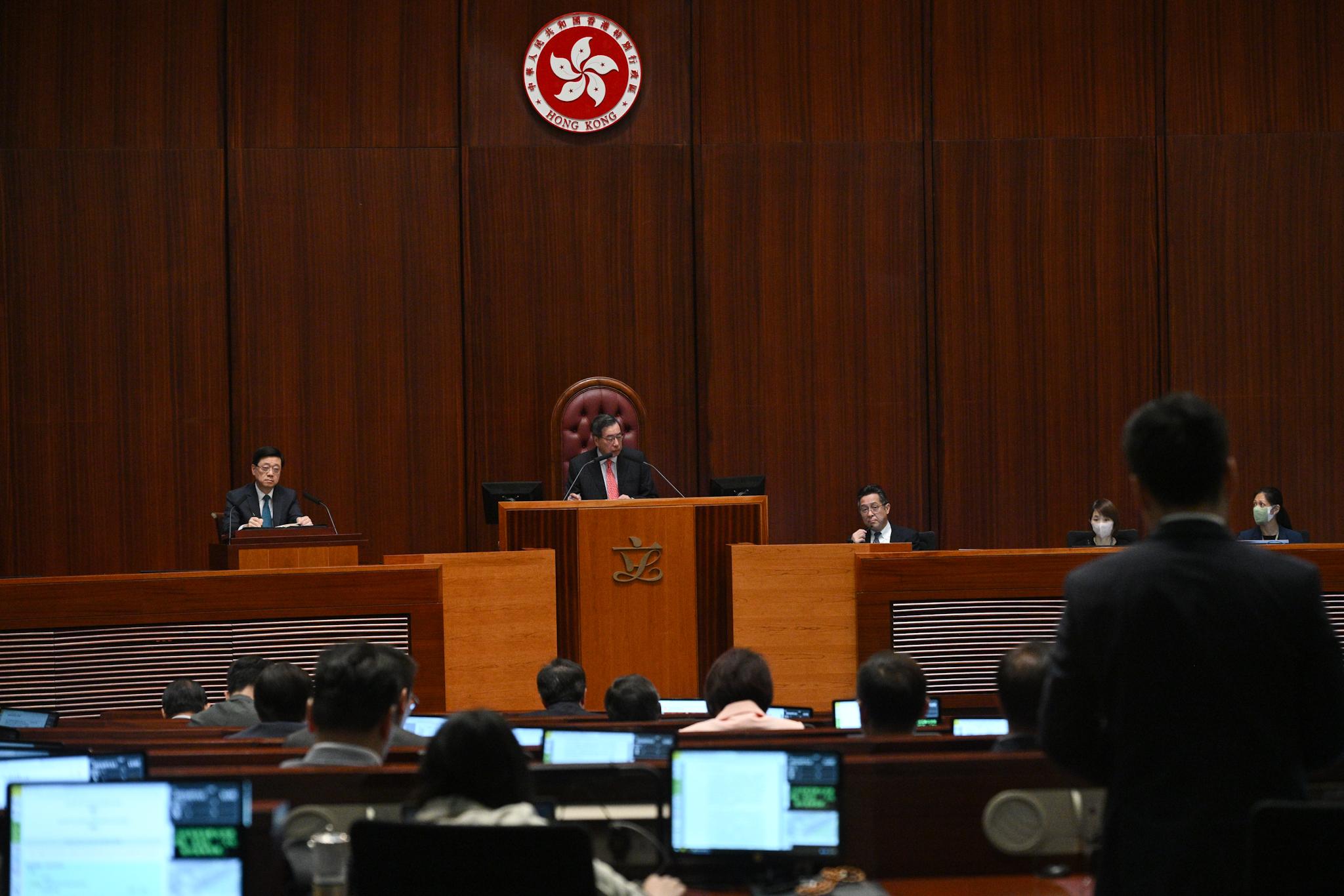 行政長官李家超今日（七月十三日）在立法會出席「行政長官互動交流答問會」。