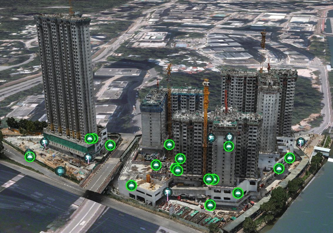 The Hong Kong Housing Authority has developed the Project Information Management and Analytics Platform (HA-PIMAP). Photo shows the implementation of safety smart site to enhance site safe and quality control.