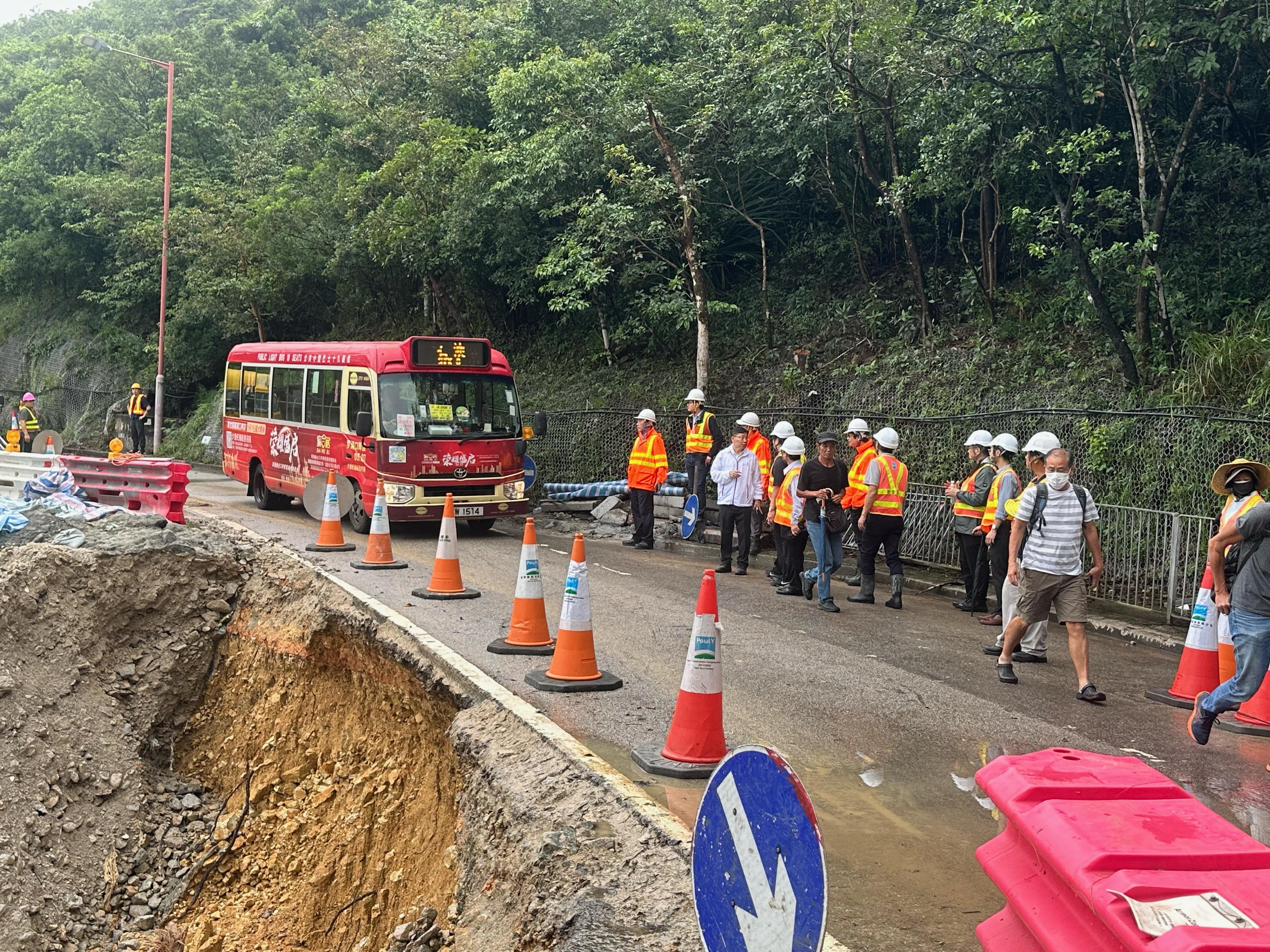 A section of Shek O Road has been reopened with access limited to public light buses.