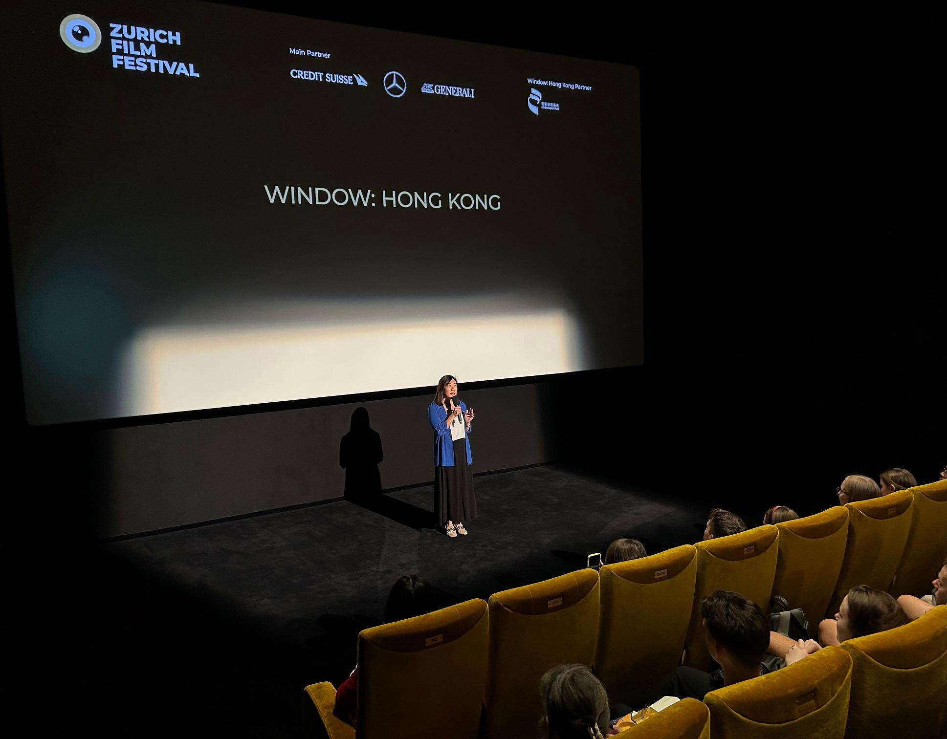 The Hong Kong Economic and Trade Office, Berlin (HKETO Berlin) is presenting four Hong Kong productions to Swiss audiences at the 19th Zurich Film Festival (ZFF), taking place from September 28 to October 8 (Zurich time). Photo shows the Director of HKETO Berlin, Ms Jenny Szeto, at the ZFF in Switzerland on September 29.
