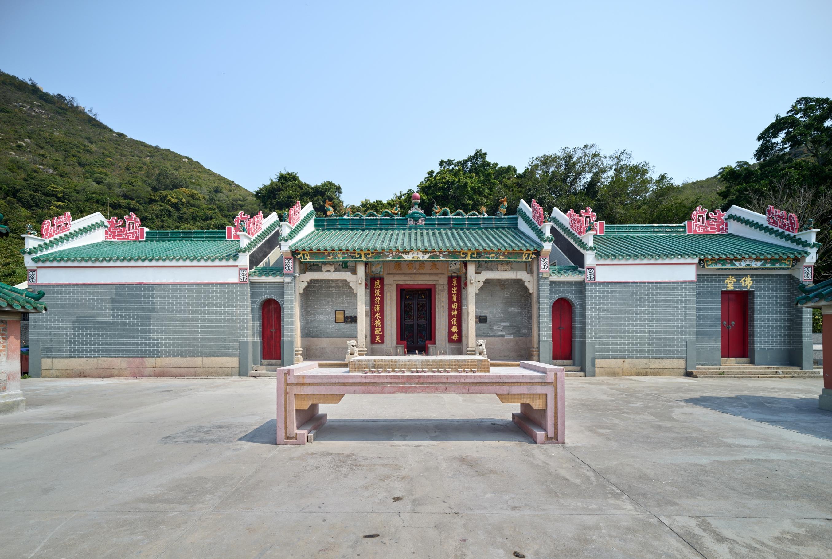 The Government gazetted today (October 20) the declaration of the Tin Hau Temple at Joss House Bay (the Temple) in Sai Kung as a monument under the Antiquities and Monuments Ordinance. Photo shows the front façade of the Temple.