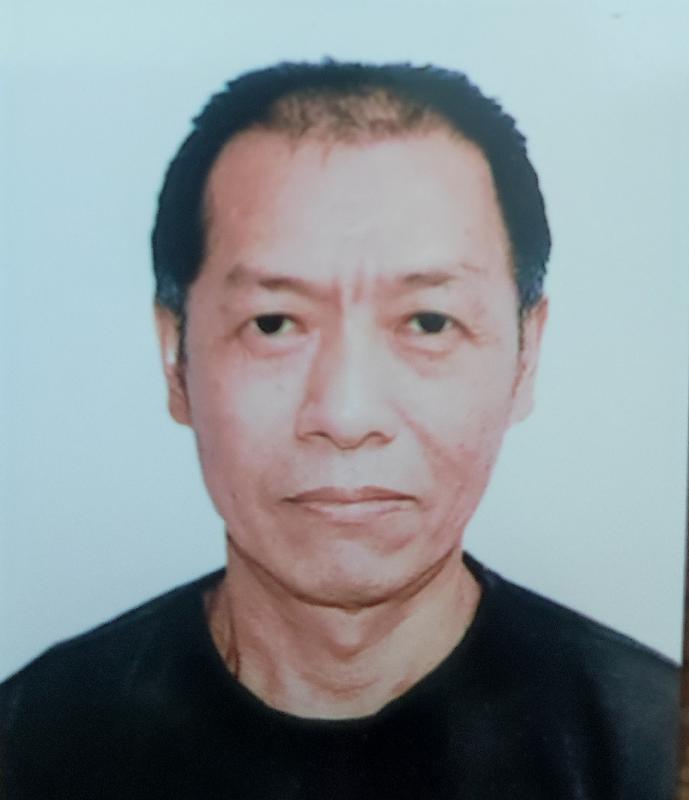 Chan Wai-hung, aged 58, is about 1.7 metres tall, 55 kilograms in weight and of medium build. He has a square face with yellow complexion and short black hair. He was last seen wearing a black T-shirt, blue long jeans and carrying a black shoulder bag.
