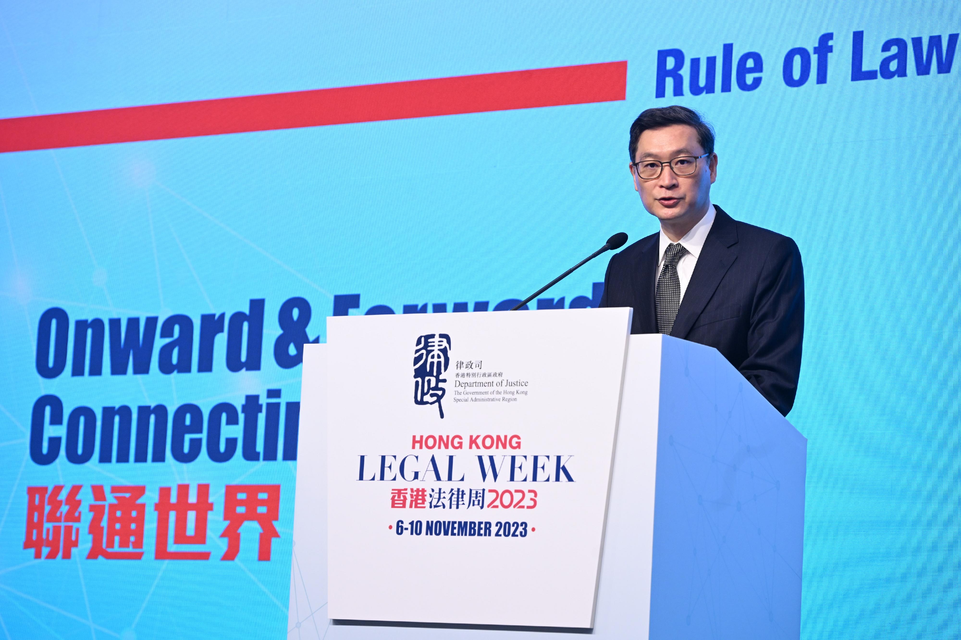 高等法院首席法官潘兆初今早（十一月十日）在香港法律周2023：「法」展未來致辭。
