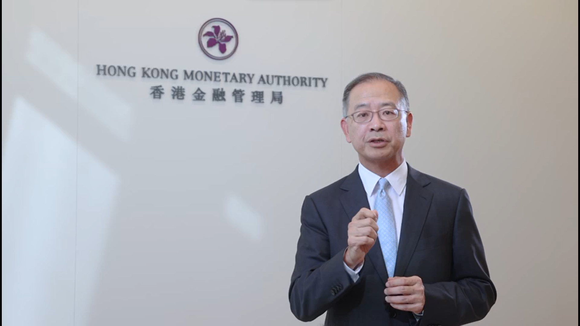 The Chief Executive of the Hong Kong Monetary Authority, Mr Eddie Yue, welcomes the launch of Anti-Deception Alliance. 