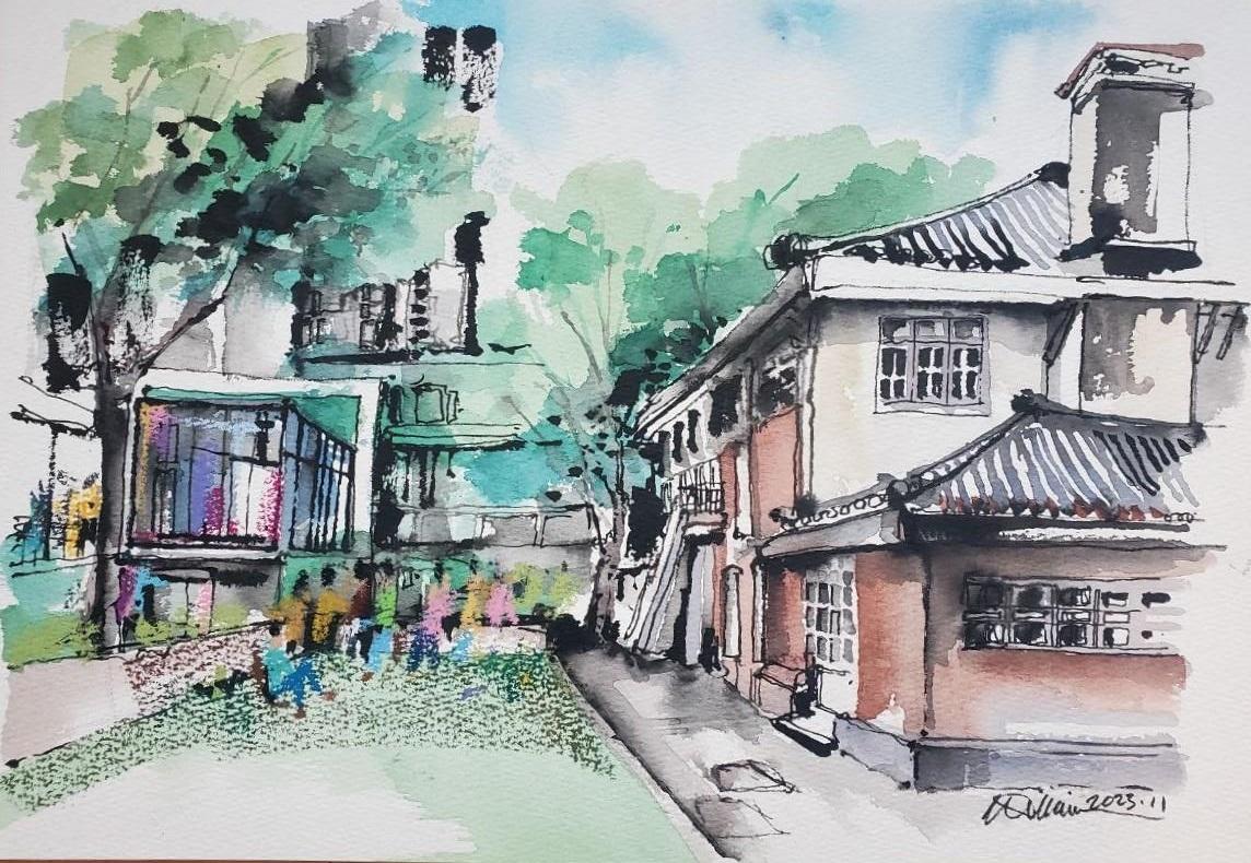 The new exhibition of the Oil Street Art Space, "Vita in Movimento", will be on display from tomorrow (December 16), which showcases nearly 100 watercolour paintings and photography works. Photo shows William Tseng's artwork, "Oi! @ Oil Street".