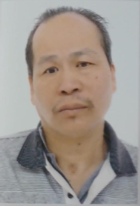Zhuang Ruguo, aged 51, is about 1.8 metres tall, 65 kilograms in weight and of fat build. He has a round face with yellow complexion and short black hair. He was last seen wearing a grey short-sleeved polo shirt, black trousers and black shoes.
