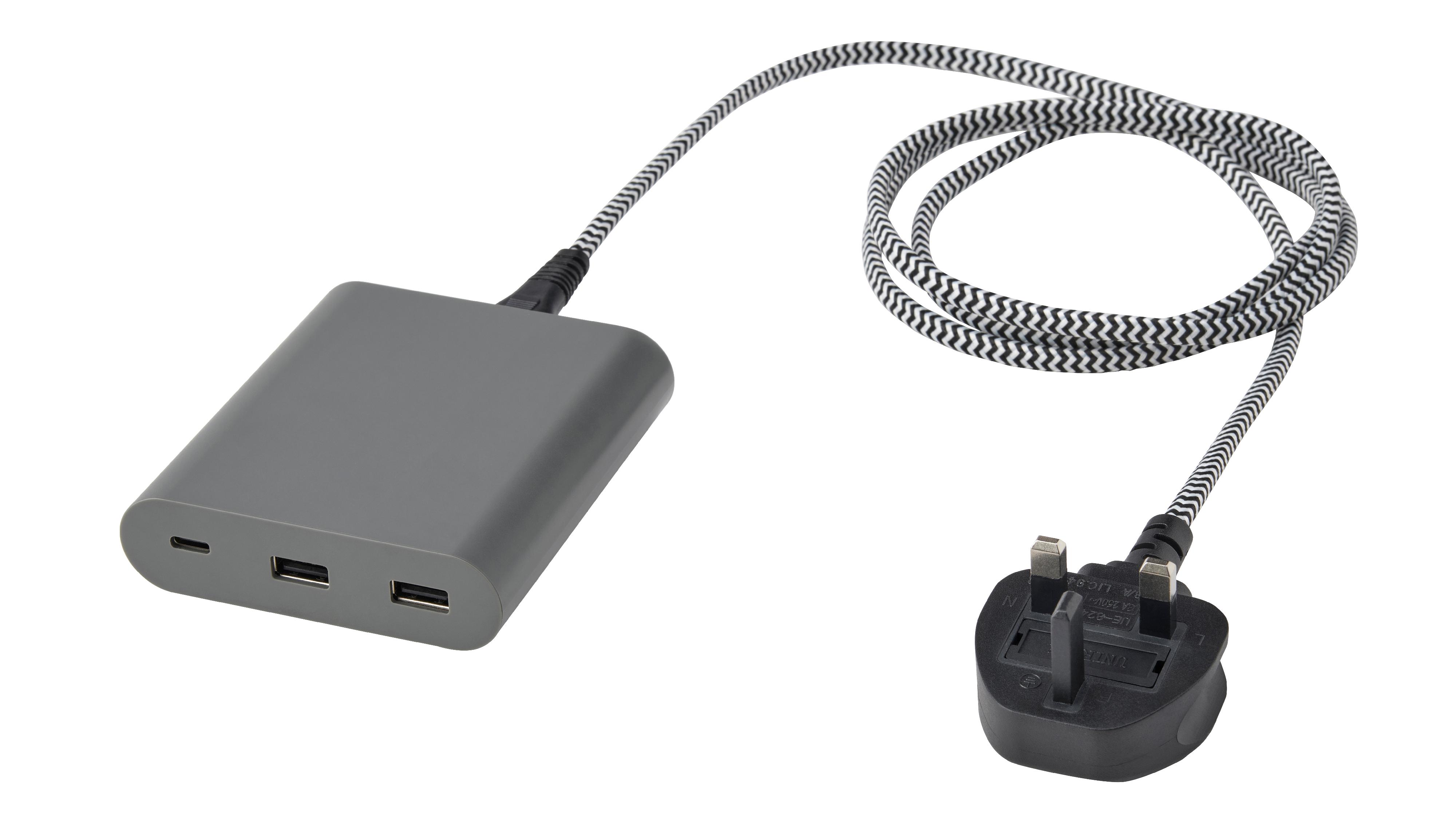 The Electrical and Mechanical Services Department today (January 10) urged the public to stop using a model of IKEA ÅSKSTORM 40W USB charger. Photo shows the charger.