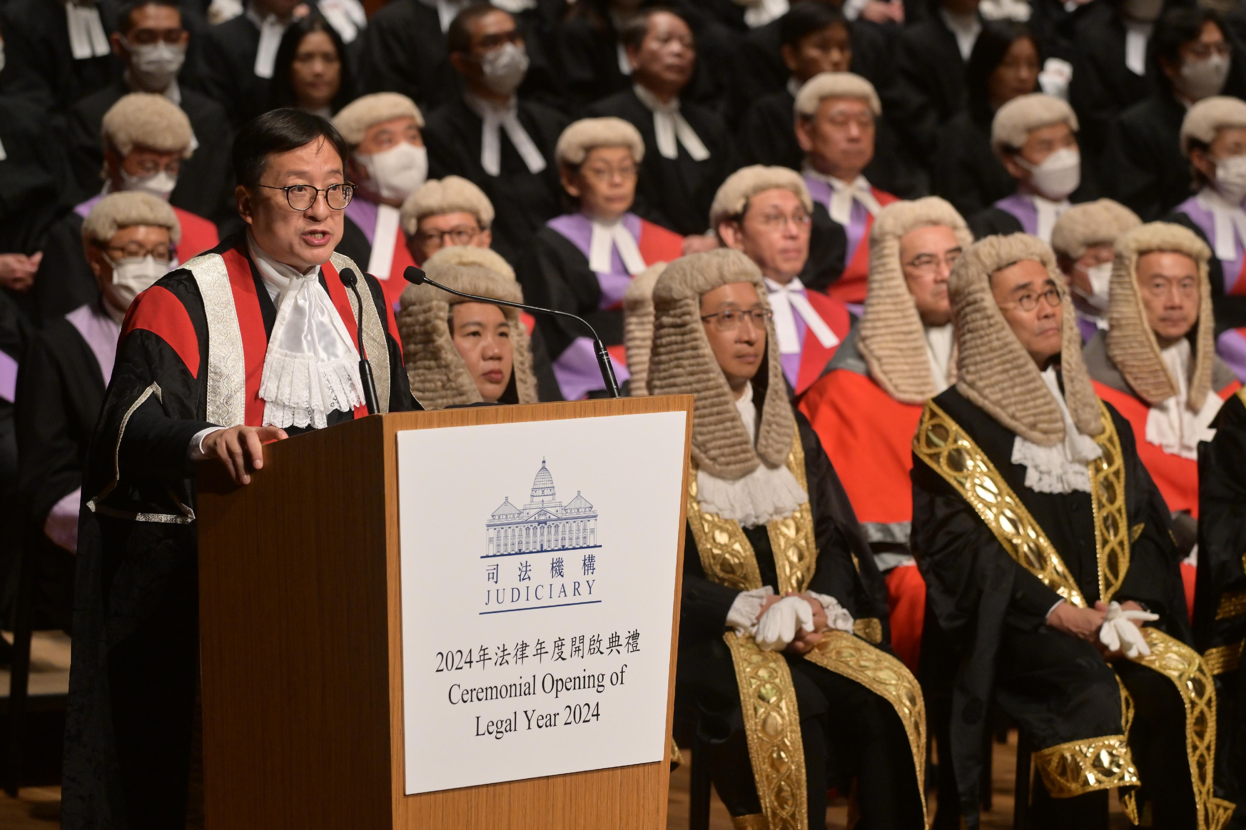 香港律師會會長陳澤銘今日（一月二十二日）在二○二四年法律年度開啟典禮上發表演辭。
