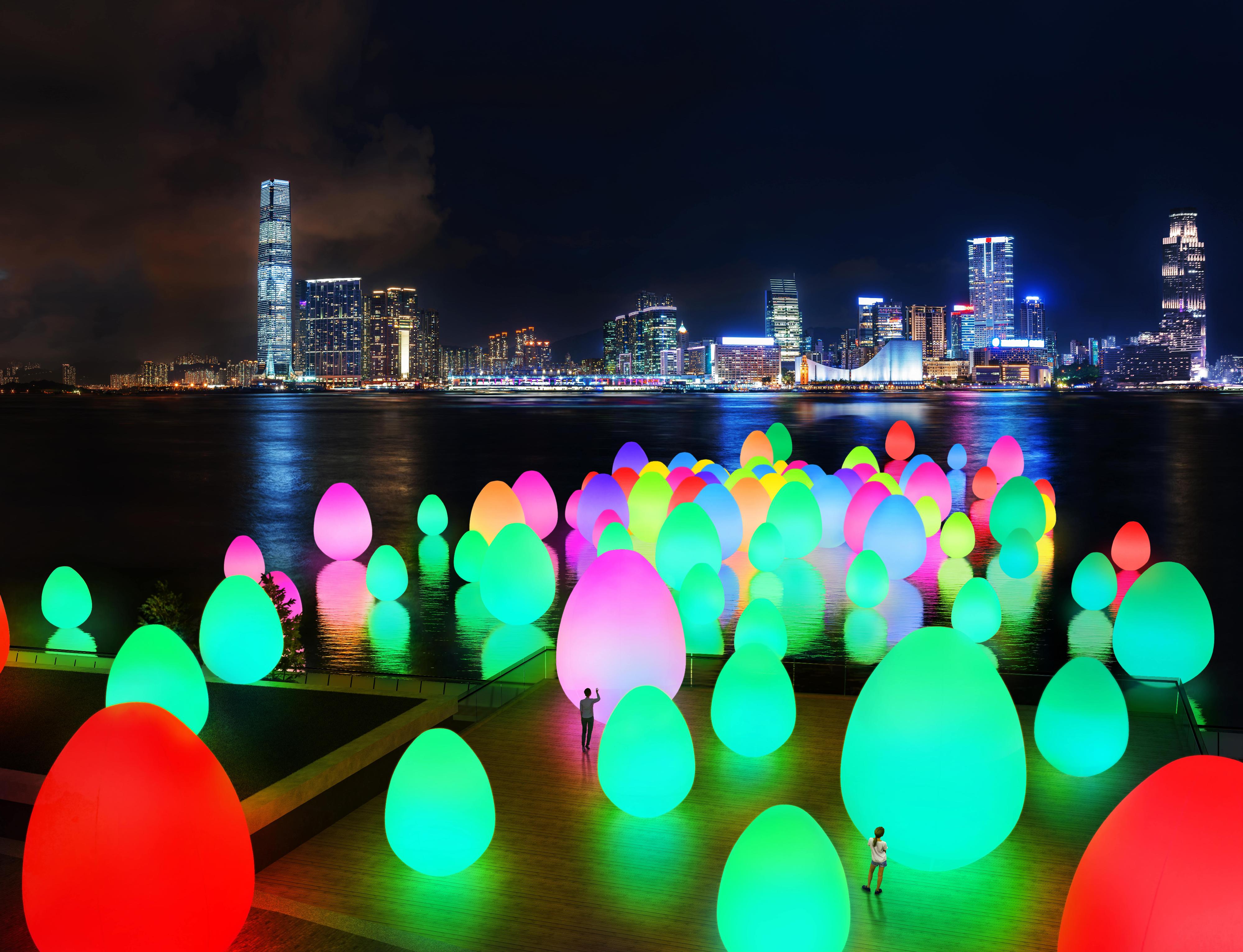 The Leisure and Cultural Services Department will present the large-scale outdoor art project "Art@Harbour 2024" on both sides of Victoria Harbour from March 25 to June 2. Picture shows the illustration of "teamLab: Continuous" by international art collective teamLab.