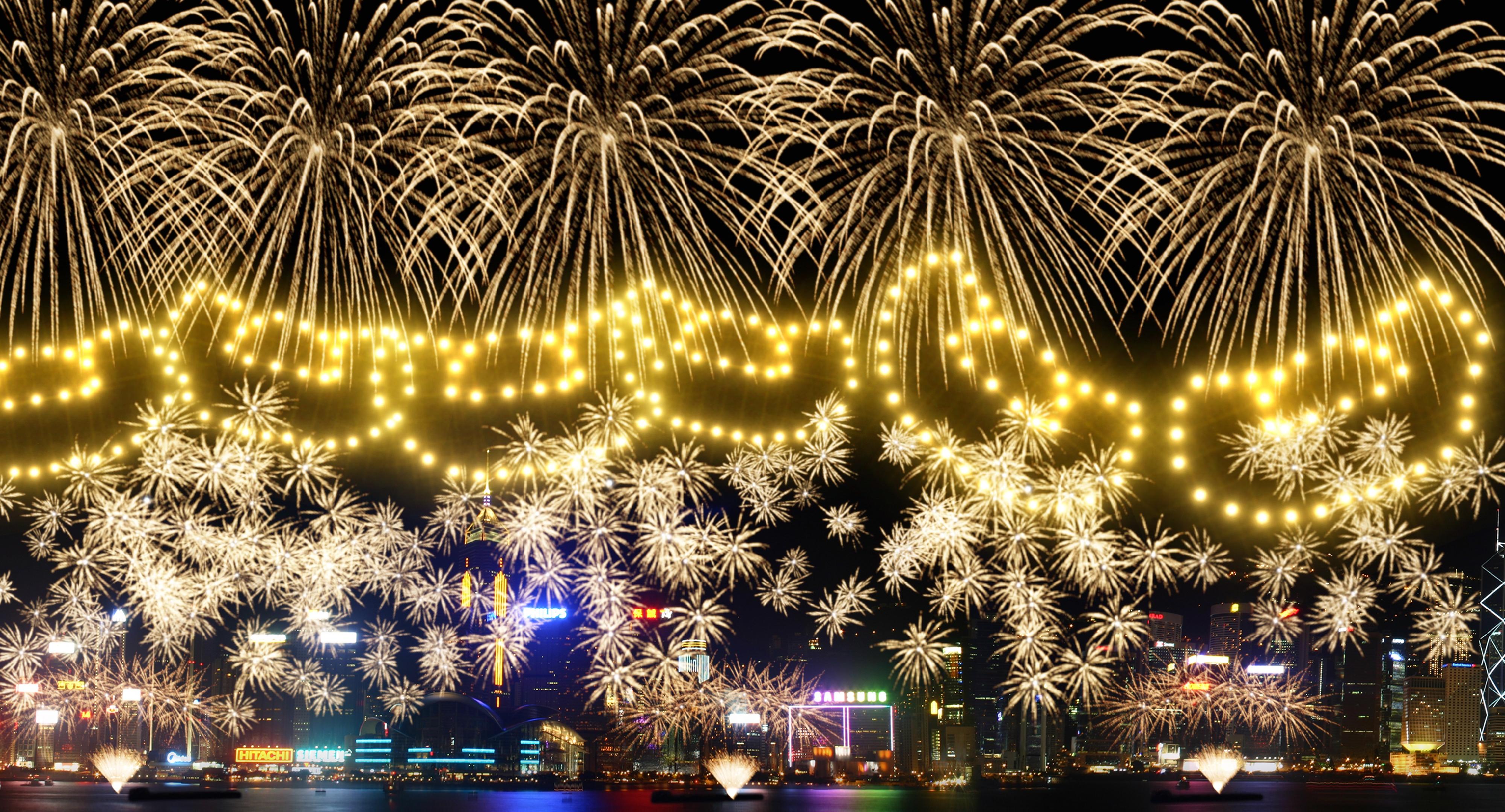 After a four-year hiatus, the 2024 Lunar New Year Fireworks Display will be held at 8pm on February 11, the second day of the Lunar New Year, over Victoria Harbour to celebrate the festive season with citizens. Photo shows Scene Eight: "Harvest Drums".