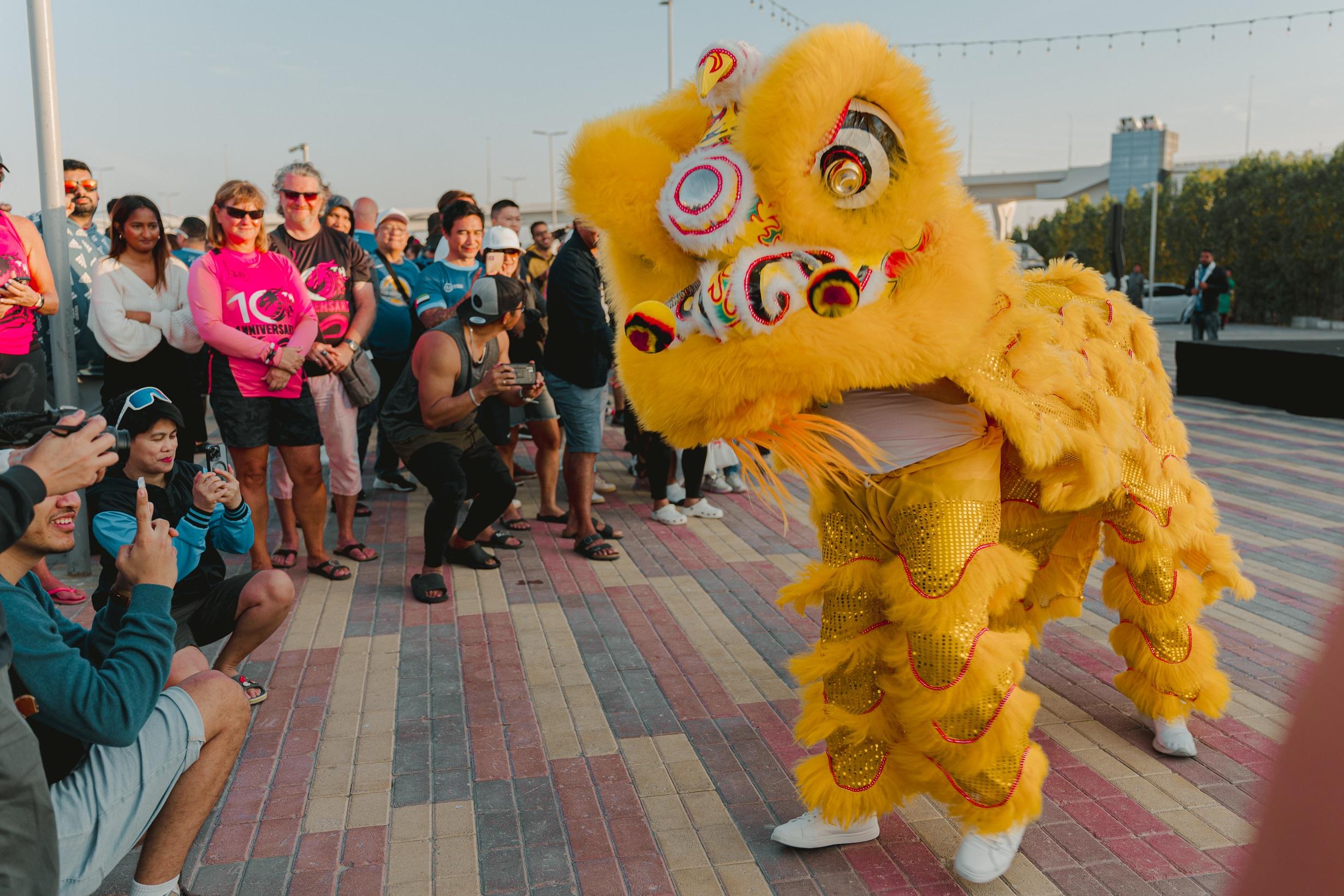 The Hong Kong Economic and Trade Office in Dubai sponsored the Hong Kong Dragon Boat Festival 2024, which took place in Dubai, the United Arab Emirates, on February 10 and 11 (Dubai time). A live performance of lion dance added to the ambience.