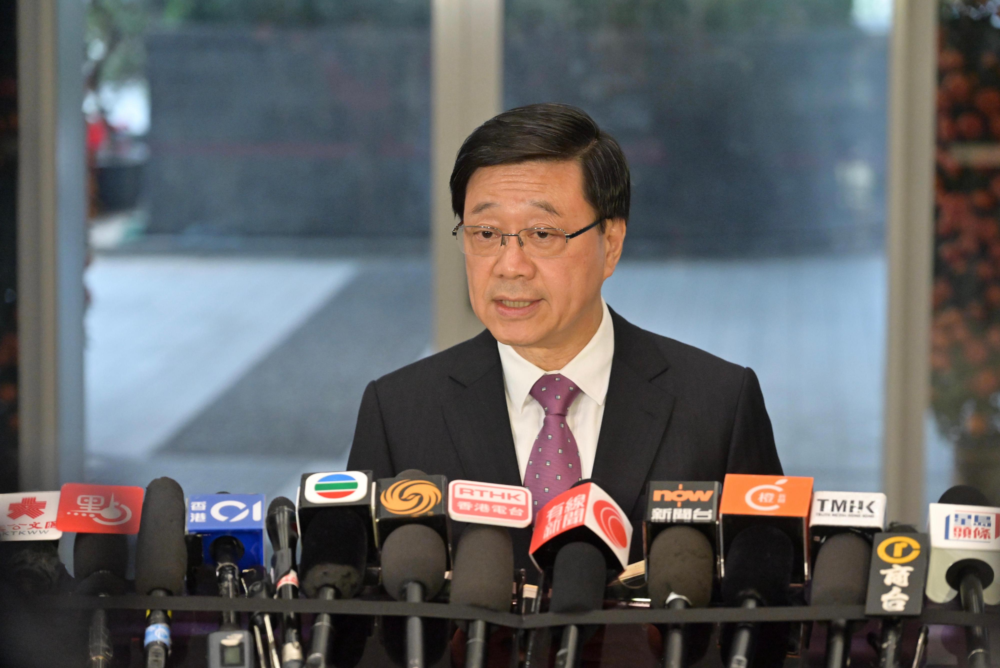 The Chief Executive, Mr John Lee, meets the media today (February 23).