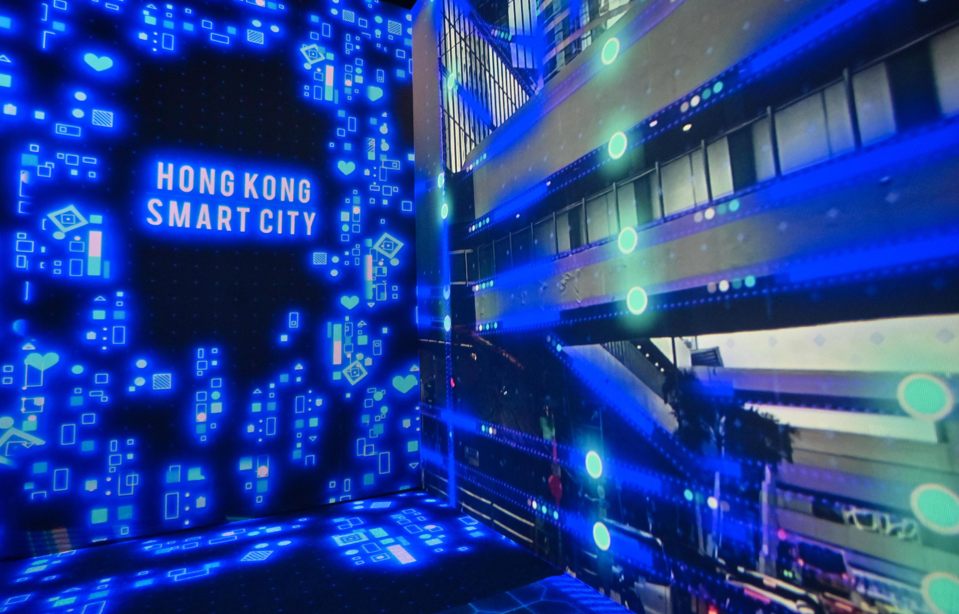 The "Immersive Hong Kong" roving exhibition, which showcases Hong Kong's unique strengths, advantages and opportunities with art technology, was launched in Kuala Lumpur, Malaysia, today (March 3) as part of a promotional campaign in Association of Southeast Asian Nations countries. Photo shows an art projection with the theme of "I&T Brain Bank" at the exhibition.