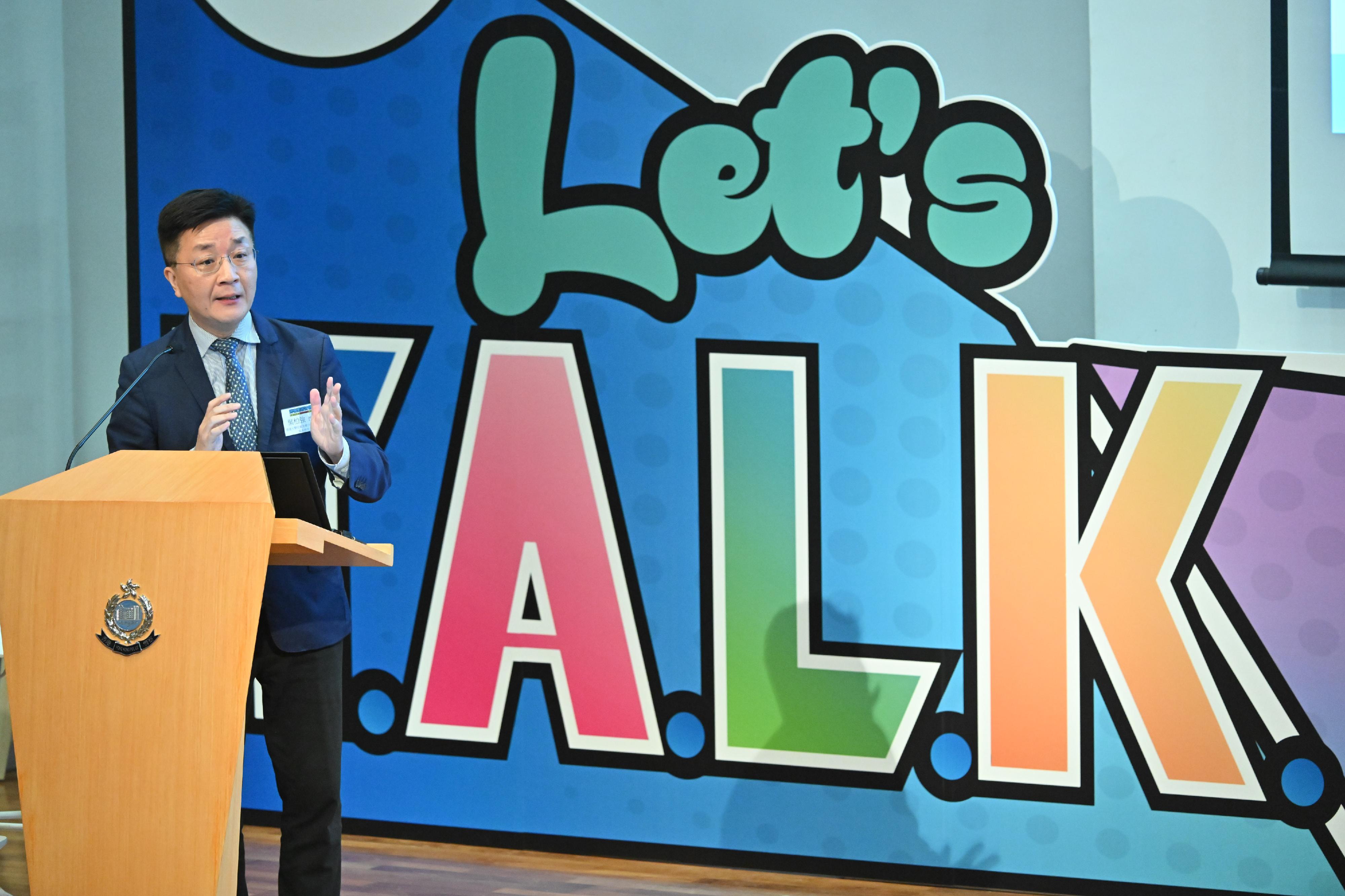 The Hong Kong Police Force (HKPF) held a multi-disciplinary seminar on Child Sexual Abuse in the Cyber World today (March 21). Photo shows pediatricians Dr Patrick Ip attending the sharing session of the seminar.