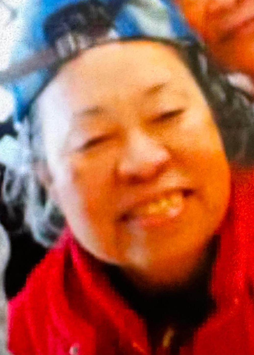 A Thai woman, Chui Sopis, aged 75, is about 1.57 metres tall, 60 kilograms in weight and of fat build. She has a round face with yellow complexion and short black and white hair. She was last seen wearing a pink jacket, black trousers and white slippers.
