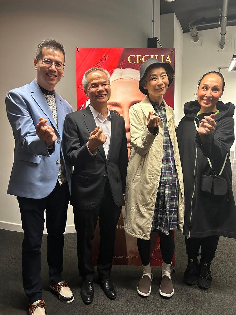 The Hong Kong Economic and Trade Office, London (London ETO), supported the performances of Tang Shu-wing Theatre Studio's "King Lear" at the Riverside Studios in London from May 2 to 12 (London time) and held a reception celebrating the achievement of Hong Kong theatre on May 10. Photo shows (from left) the Director-General of the London ETO, Mr Gilford Law; the Artistic Director of Tang Shu-wing Theatre Studio, Mr Tang Shu-wing; and the actresses of "King Lear", Cecilia Yip and Lindzay Chan, pictured after the performance.   