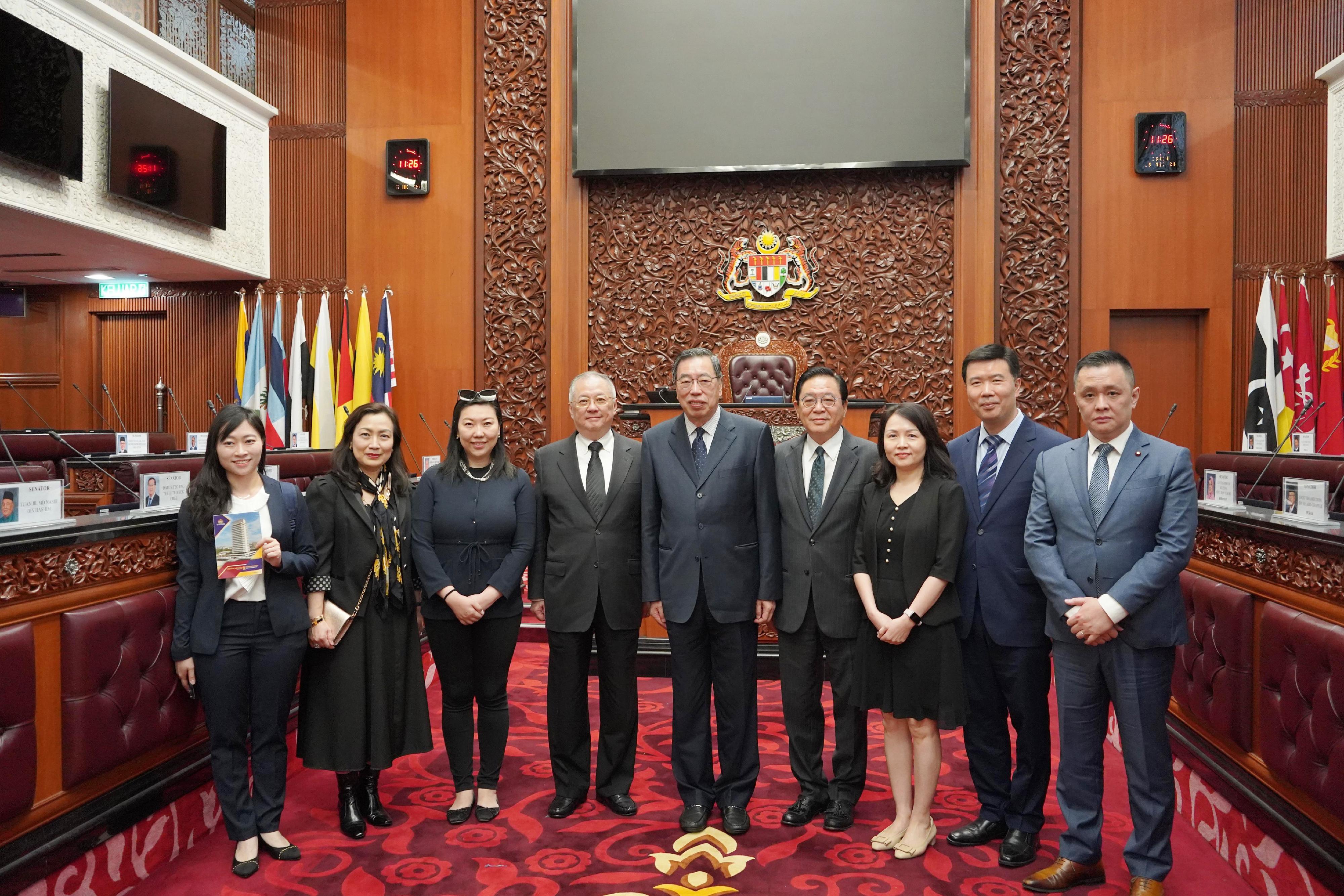 The Legislative Council (LegCo) delegation continues its duty visit in Kuala Lumpur, Malaysia today (May 13). Photo shows the delegation, led by the LegCo President, Mr Andrew Leung (centre), touring the Parliament Building of Malaysia.
