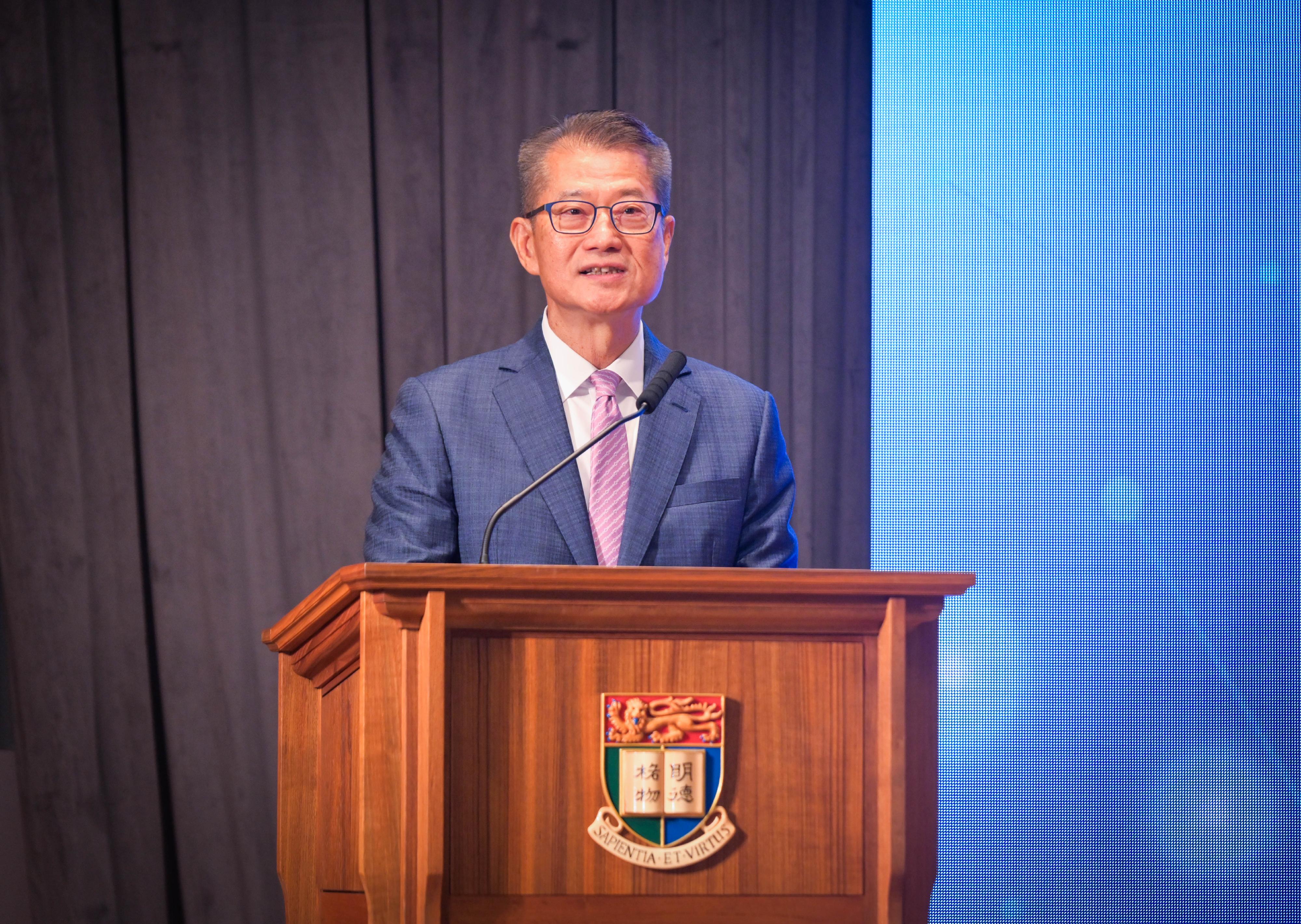 财政司司长陈茂波今日（五月二十一日）在「2024大湾区科学论坛──香港论坛：创新驱动的永续发展」致辞。

