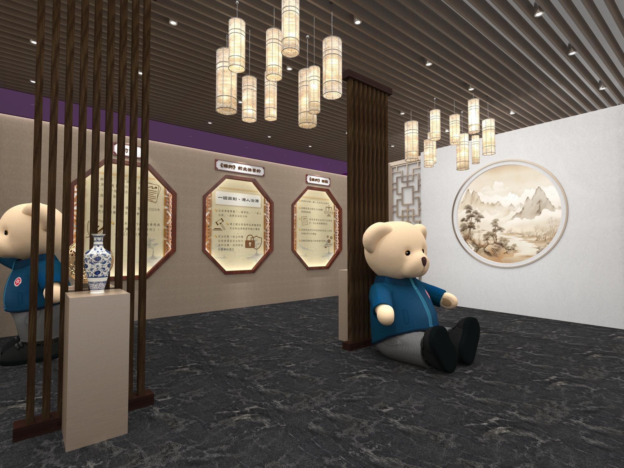 The content of the Hong Kong National Security Law online virtual exhibition was updated today (July 10), adding the mascot Security Bear as the theme to promote national security education in an interesting and lively way. 