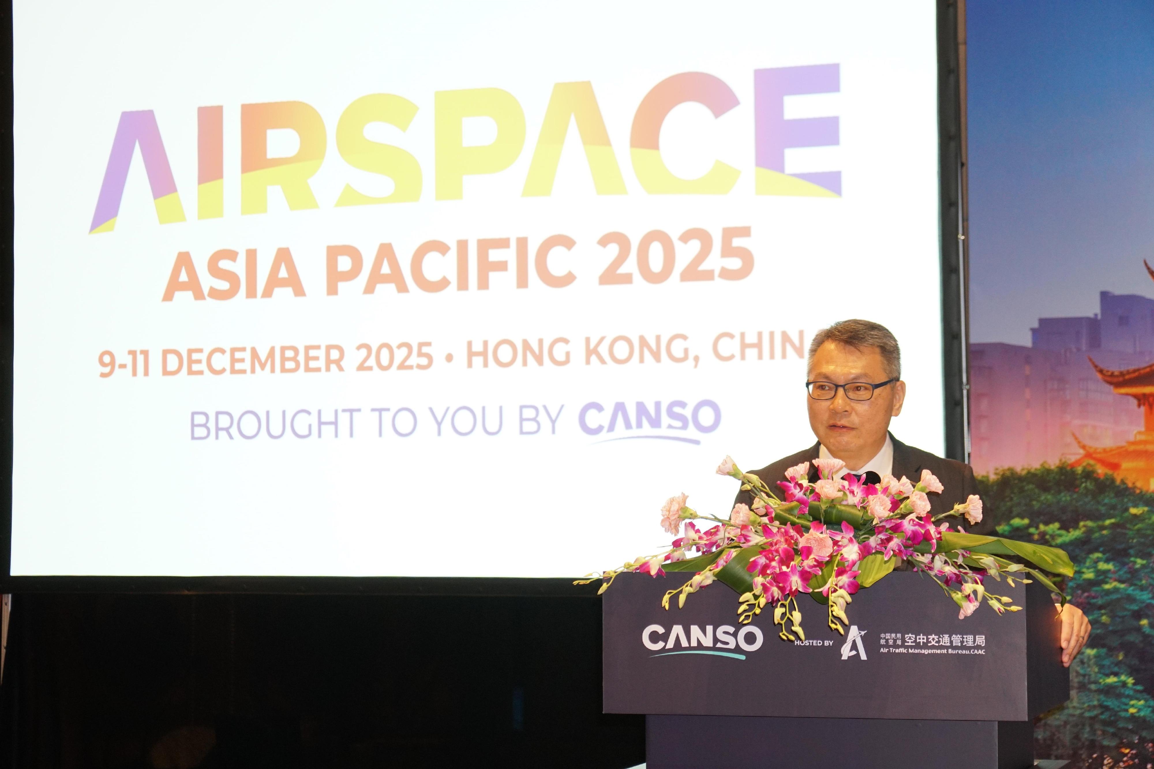 The Director-General of Civil Aviation, Mr Victor Liu, visited Chengdu, Sichuan from July 10 to 13. Photo shows Mr Liu attending the Civil Air Navigation Services Organisation (CANSO) Asia Pacific Conference 2024 in which he gives a speech to welcome the CANSO's launch of a new exhibition and conference event, "Airspace Asia Pacific 2025", in Hong Kong in December 2025.