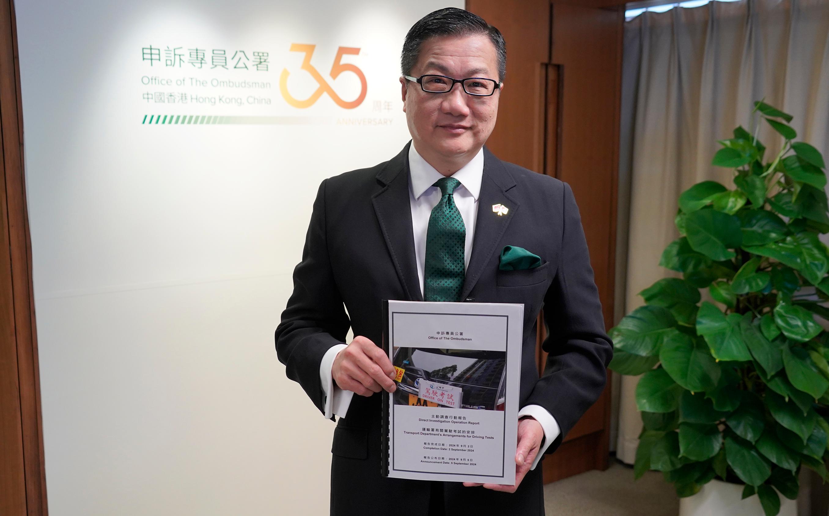 The Ombudsman, Mr Jack Chan, holds a press conference today (September 5) to announce the results of a direct investigation operation into Transport Department’s arrangements for driving tests and share his strategic directions for the coming years.