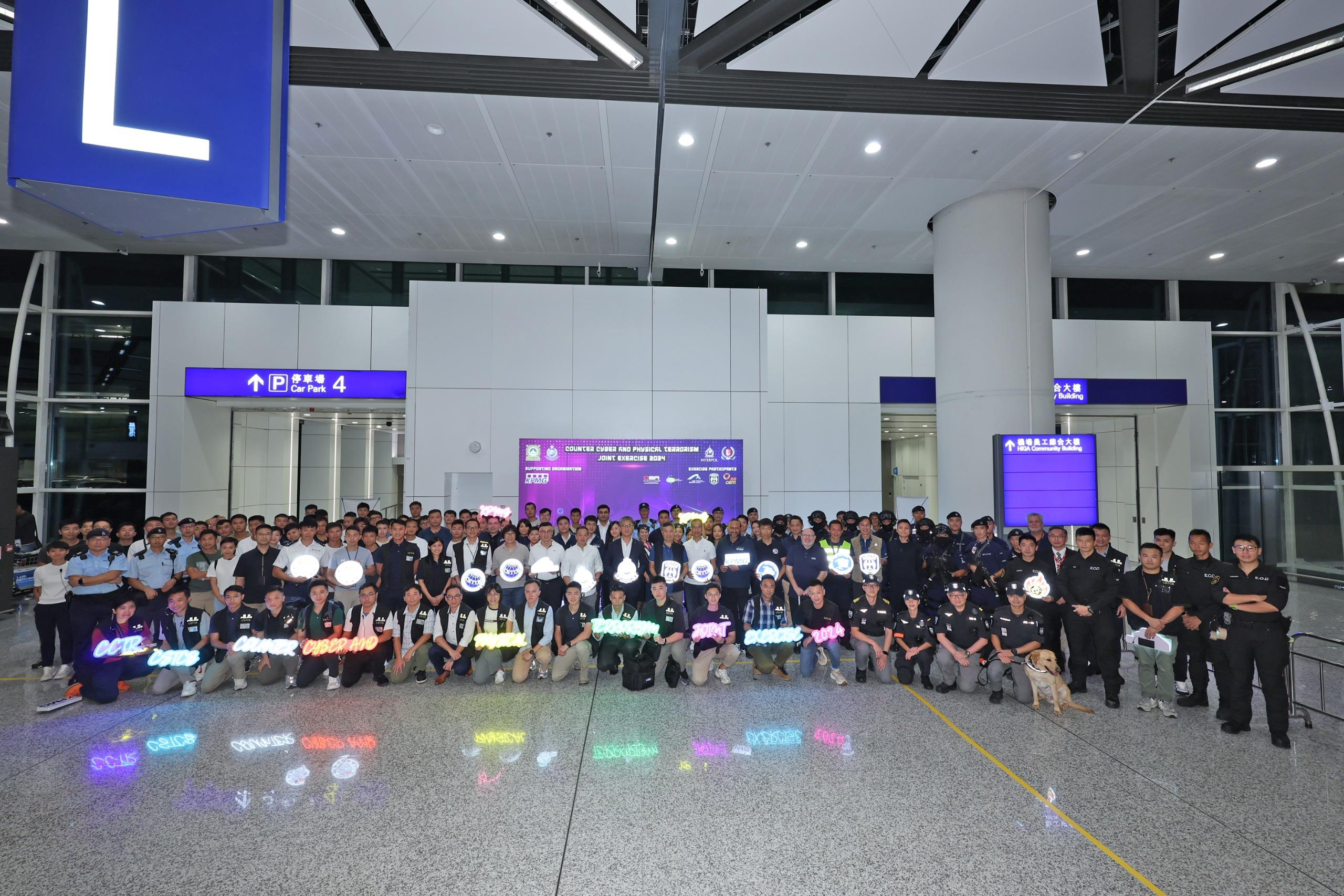 The Cyber Security and Technology Crime Bureau of the Hong Kong Police Force held the Counter Cyber and Physical Terrorism Joint Exercise 2024 codenamed BATTLEAIR in collaboration with the INTERPOL and the Macao Judiciary Police today (September 21).