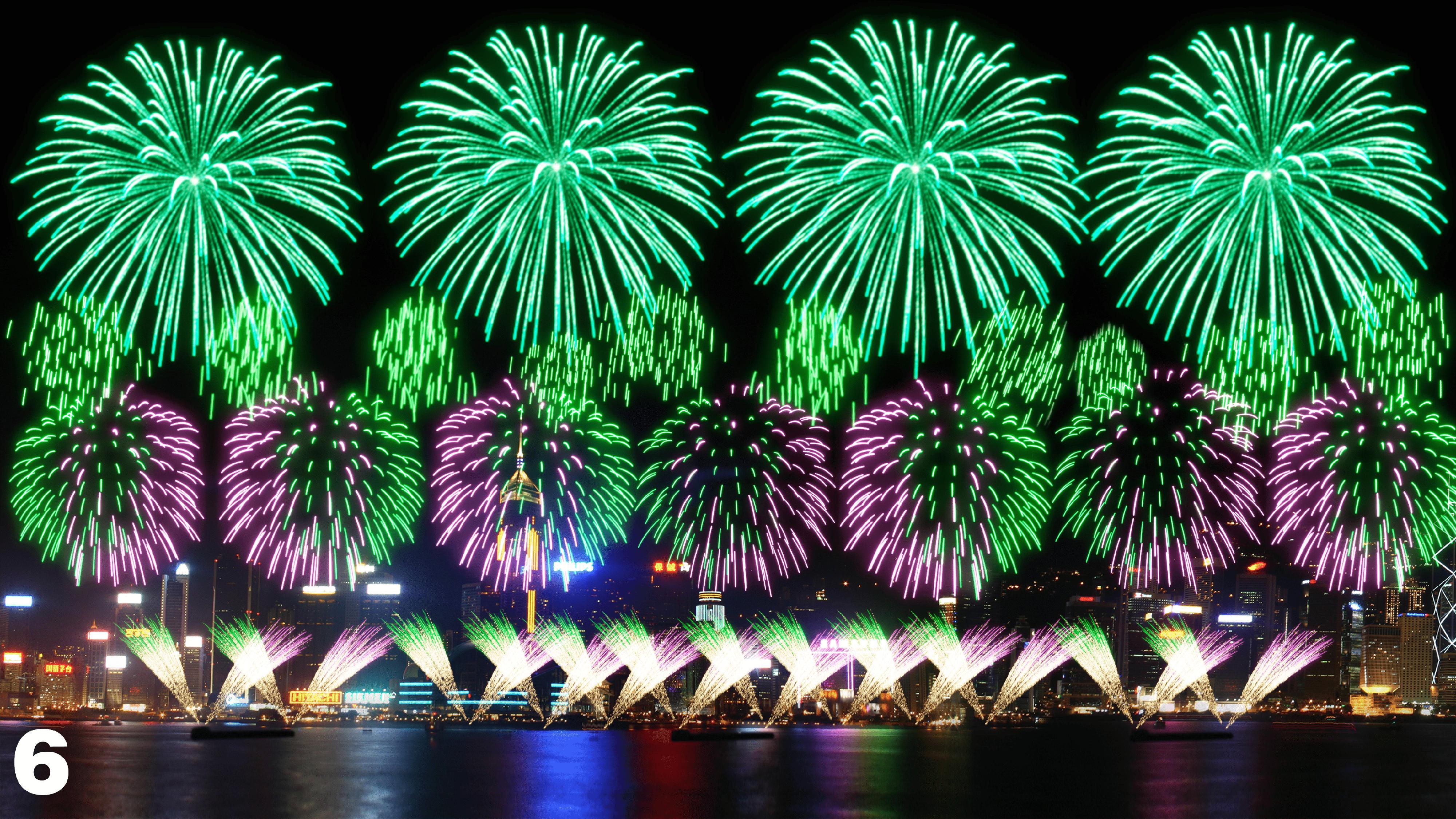 The National Day Fireworks Display will light up Victoria Harbour at 9pm on October 1 to celebrate the 75th anniversary of the founding of the People's Republic of China. The display will consist of eight scenes under the theme "Splendid fireworks shining over a prosperous China". Photo shows the sixth scene, "The Legend of Pandas".