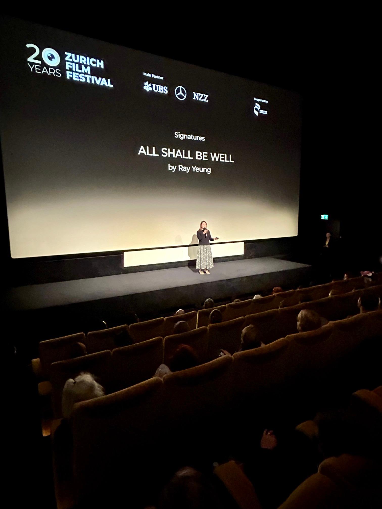 The Hong Kong Economic and Trade Office, Berlin (HKETO Berlin) is sponsoring the 20th edition of the Zurich Film Festival (ZFF), where it is presenting Hong Kong film productions. Photo shows the Director of HKETO Berlin, Ms Jenny Szeto, at the ZFF in Switzerland on October 4 (Zurich time).