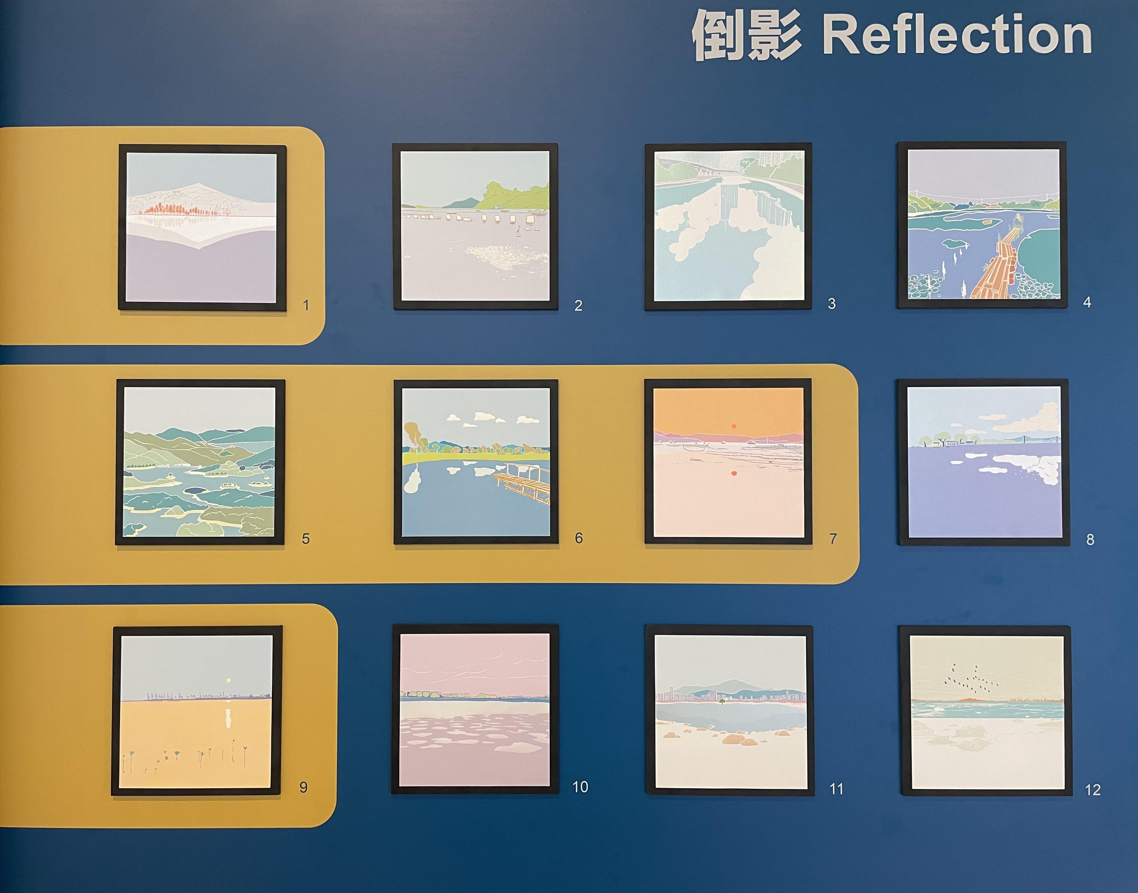 The 2024 Hong Kong-Macao Visual Art Biennale is currently on display at the Gongwang Art Museum in Fuyang, Hangzhou. Photo shows the print "Reflection" produced by Donna Chan and Nicole Chan from the printing studio ditto ditto.