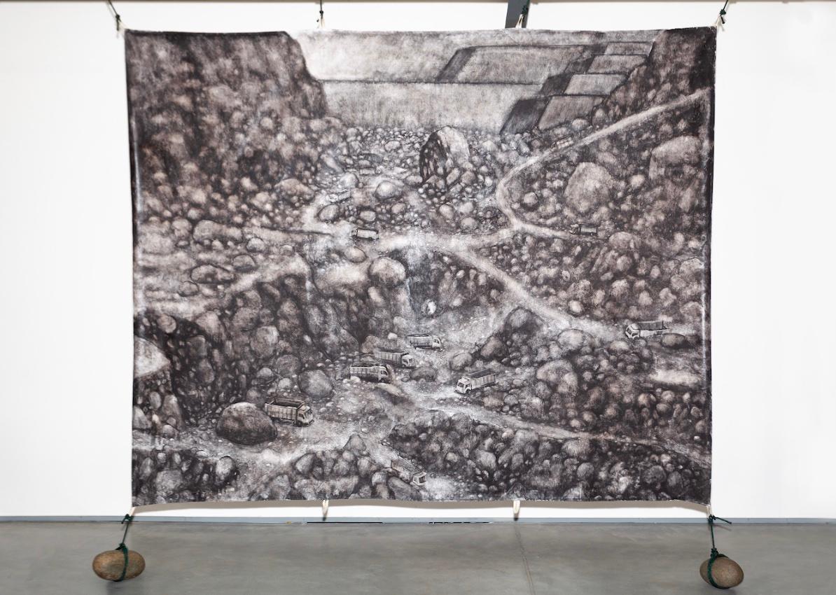 The participatory theatre production "Post Capitalistic Auction" of the Asia+ Festival will be staged on November 16 and 17 at the Hong Kong City Hall Theatre. A total of eight artworks will be put up for bidding in two rounds of auction. Each round will feature four groups of artists. Photo shows the work by Indonesian artist Maryanto.
